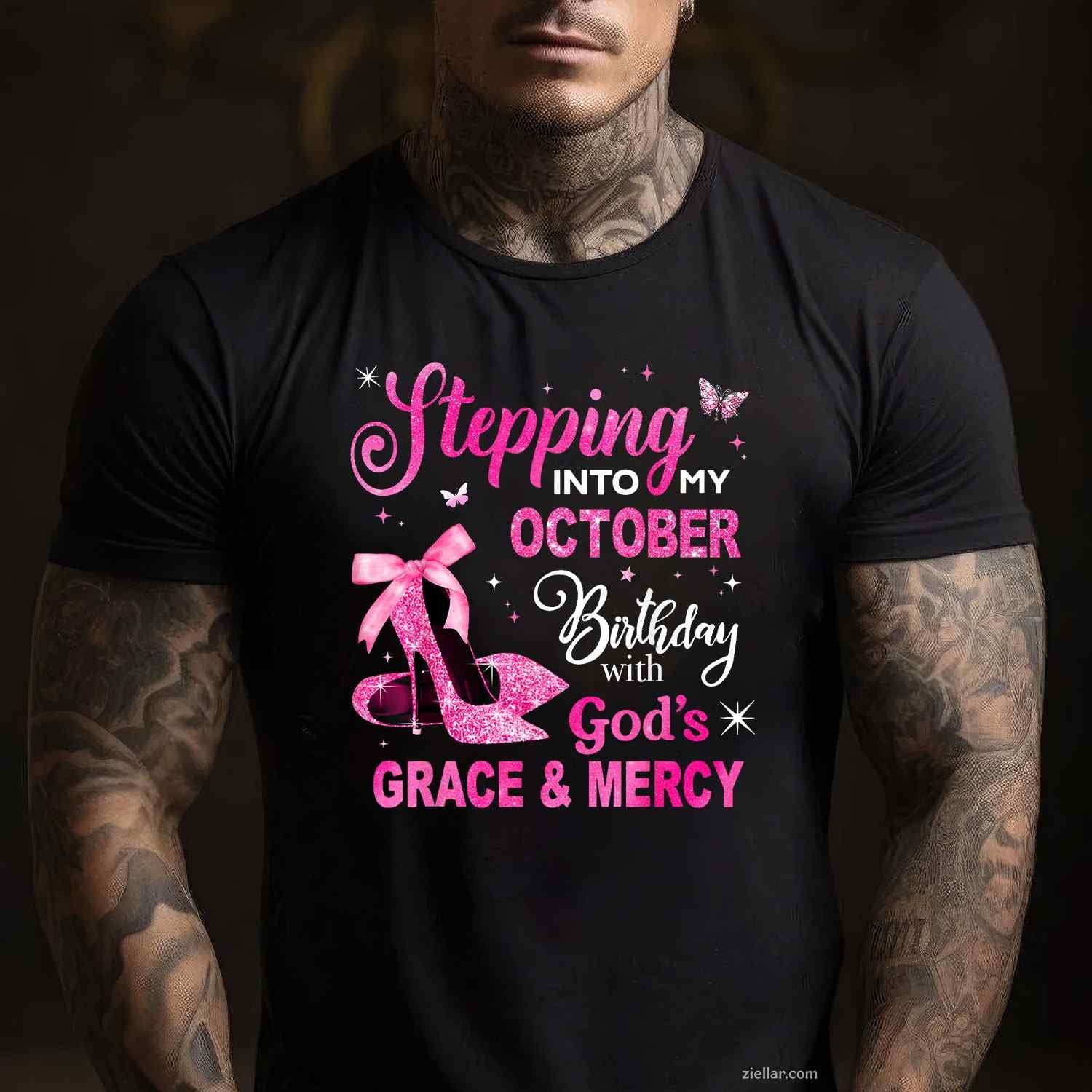 Stepping Into My October Birthday Queen Women Girl T-Shirt and Tee for Adults Men Women Unisex