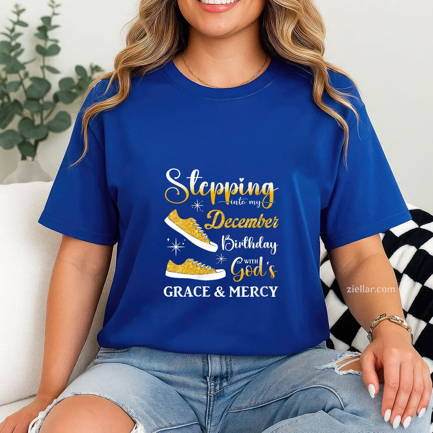 Stepping Into My December Birthday Tee and T-Shirt, Funny Women Girls Gift T-Shirt for Adults