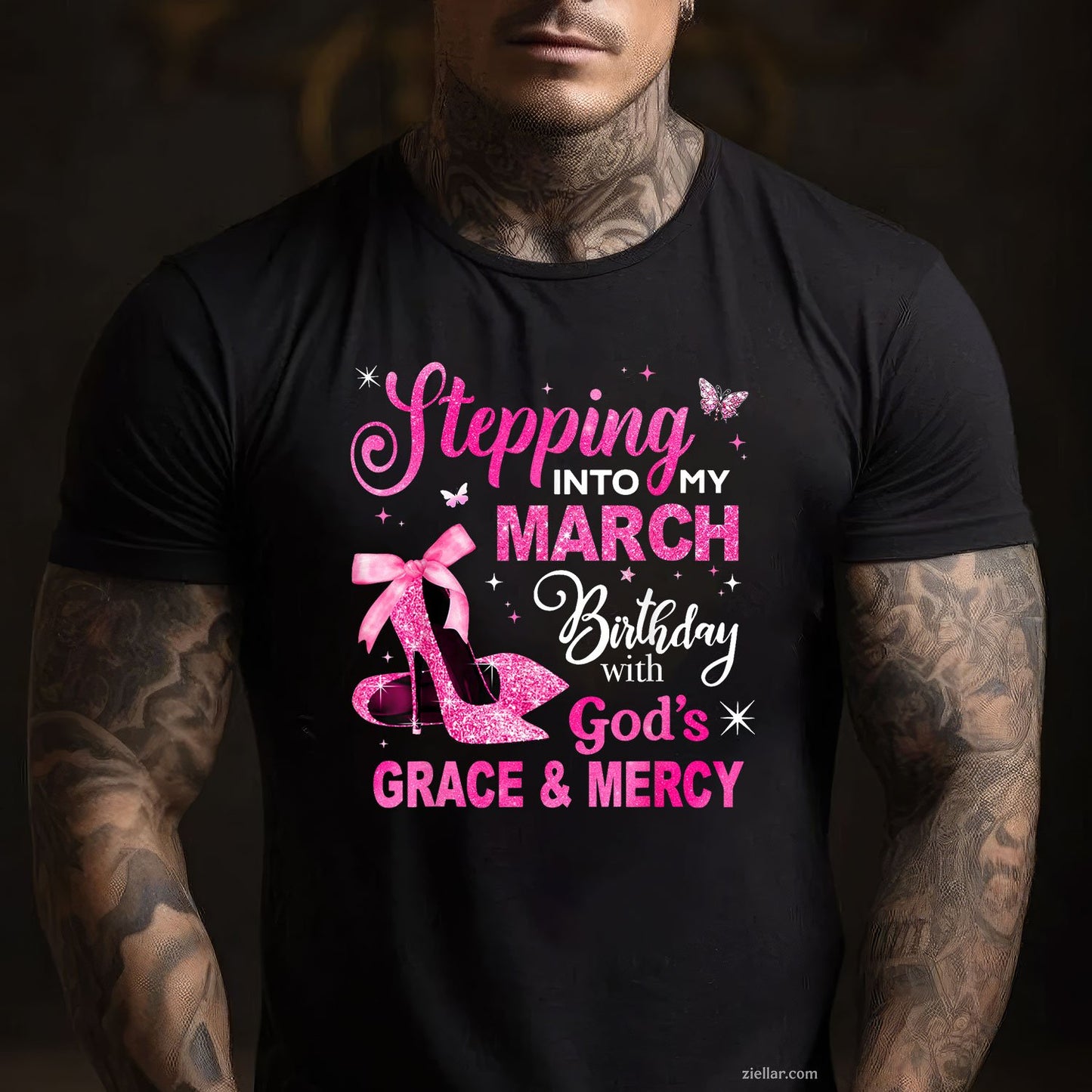 Stepping Into My March Birthday Tee and T-Shirt, Queen Girl Gift T-Shirt for Women Adults
