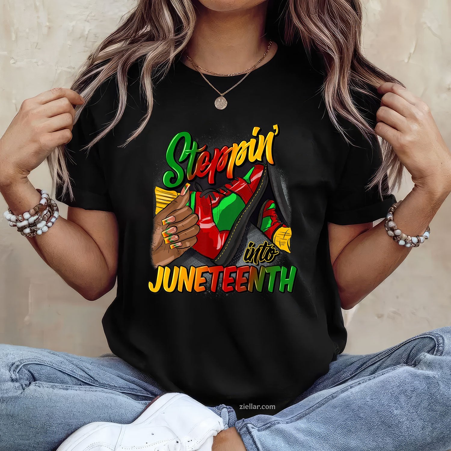 Stepping Into Juneteenth Remembering My Ancestors Girl Women Tee TShirt