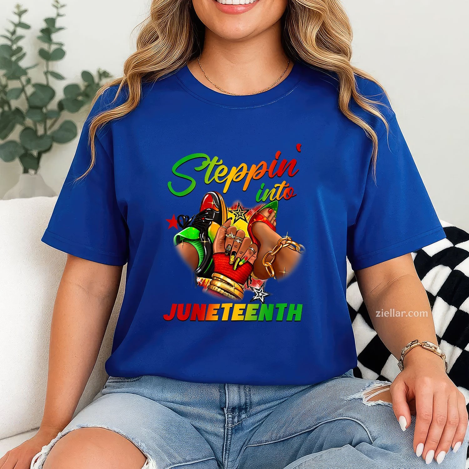 Stepping Into Juneteenth Afro Woman Black