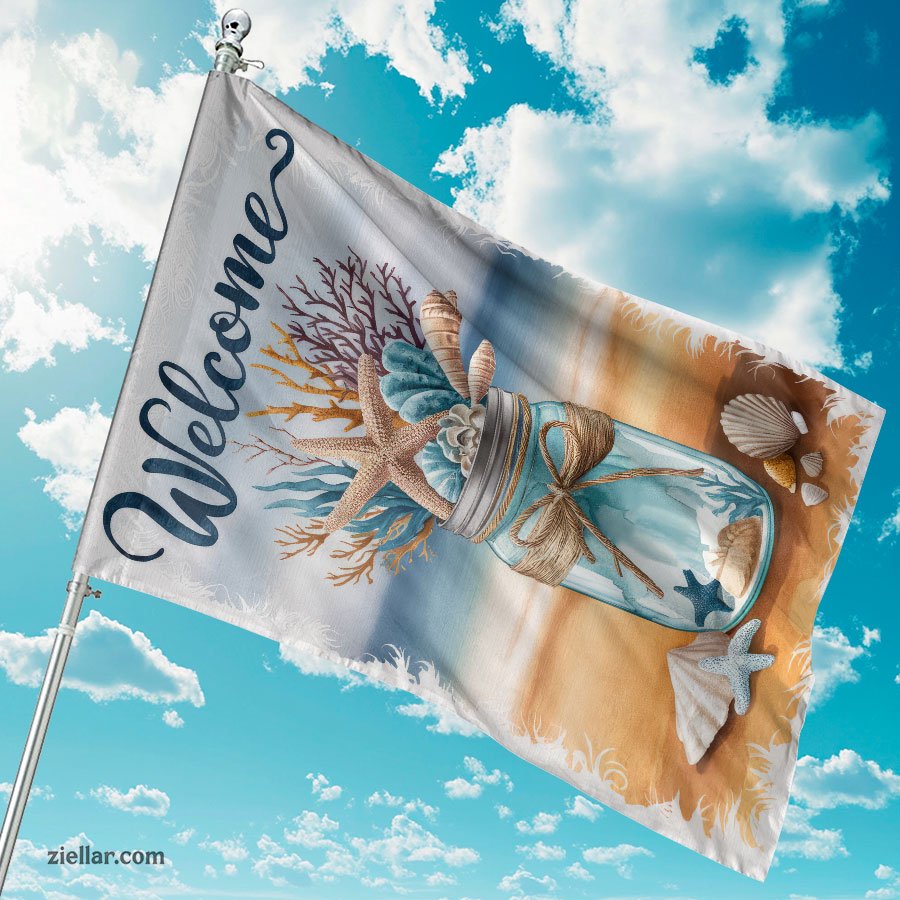 Summer Beach Garden Flag 12x18 Inch Double Sided Starfish Coastal Yard Decor