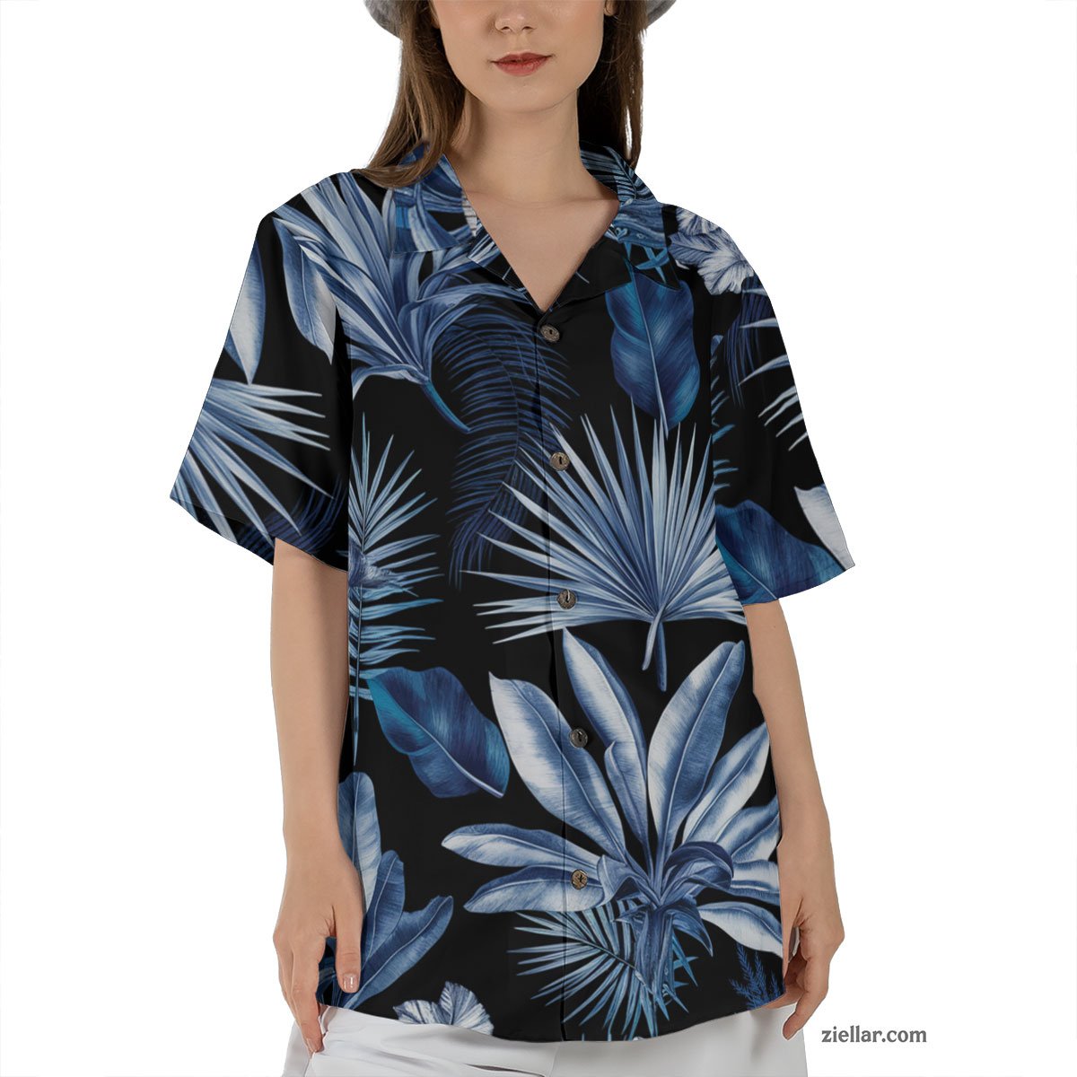 Summer Blue Tropical Hawaiian Shirt and Tee, Casual Gift for Men and Women