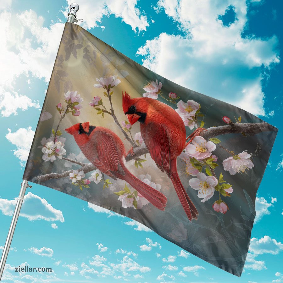 Summer Cardinal Garden Flag 12x18 Double Sided Vertical Yard Flag for Outside