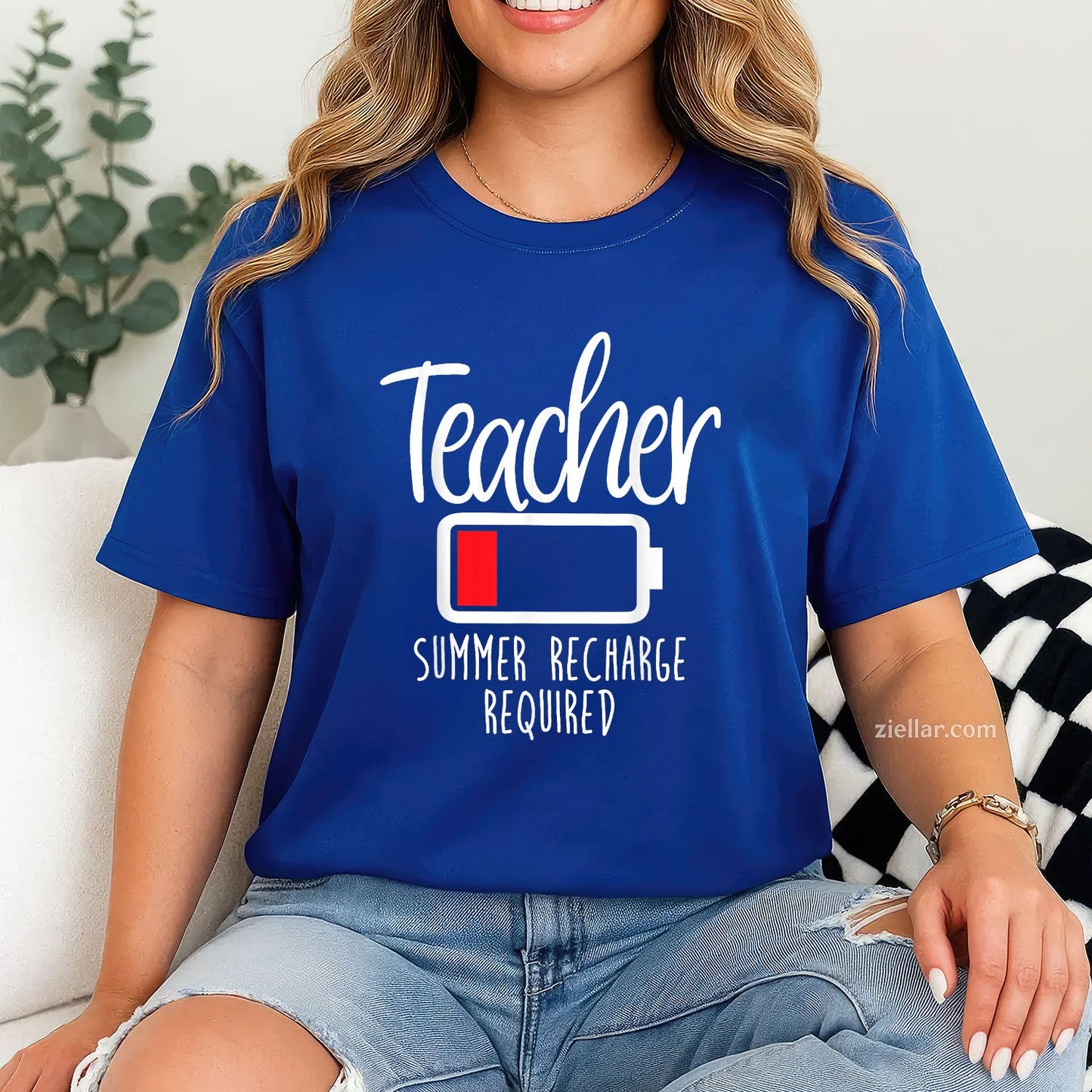 Summer Recharge Required Tee and T-Shirt, Funny Teacher Last Day of School T-Shirt for Women Adults