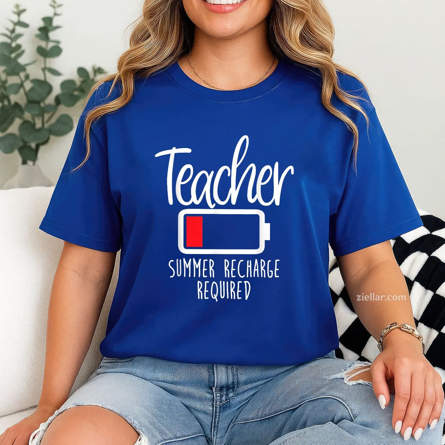 Summer Recharge Required Tee and T-Shirt, Funny Teacher Last Day of School T-Shirt for Women Adults