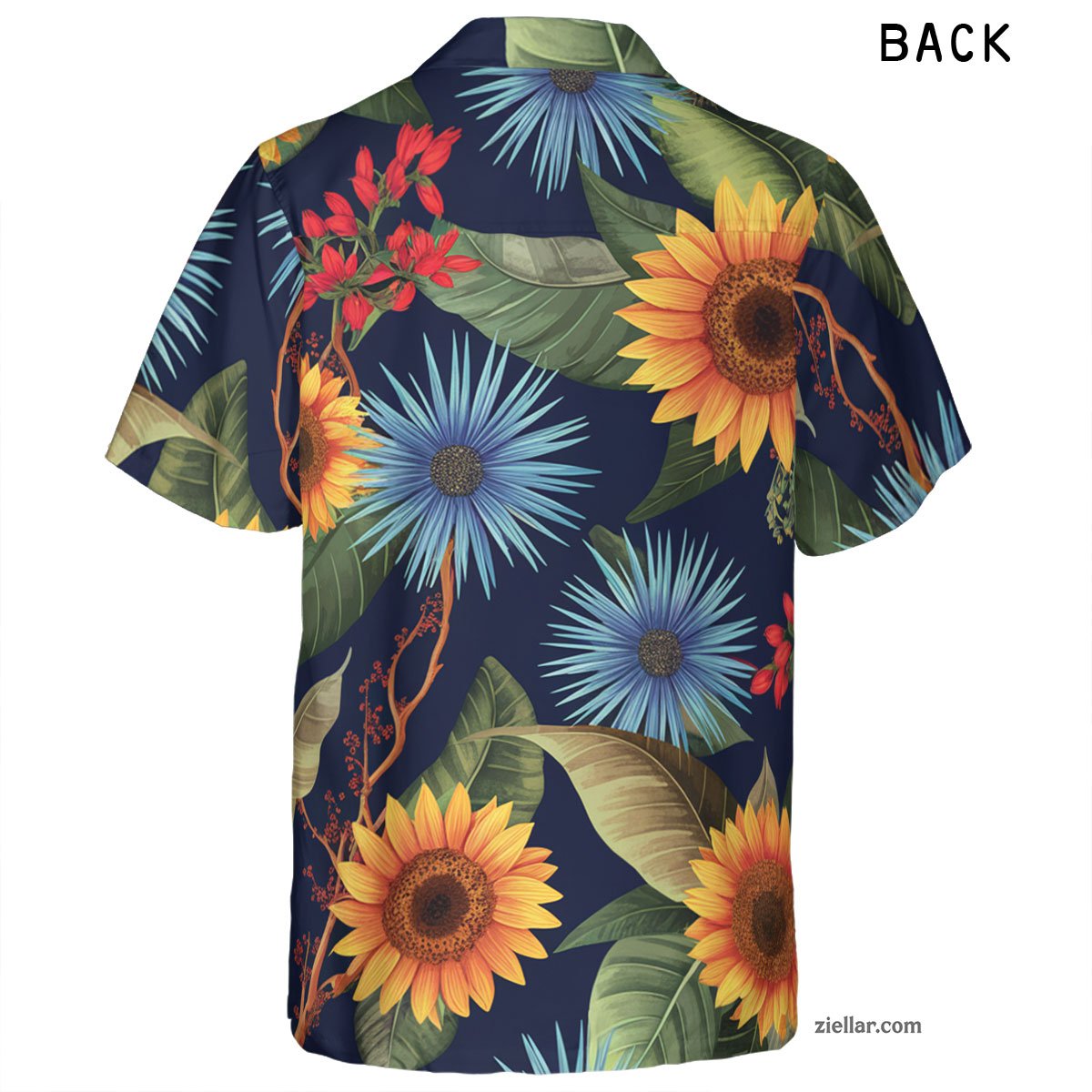 Sunflower Wildflower Hawaiian Shirt Tee, Colorful Aloha Vacation Outfit