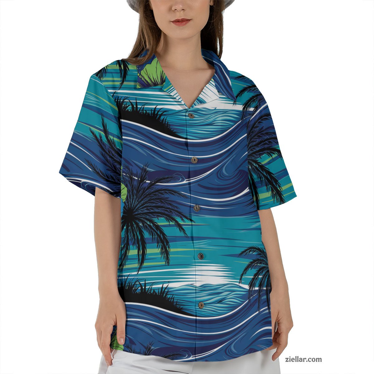 Sunset Beach Scene Hawaiian Shirts for Men Women Vacation Outfit 2025 – Tropical Print for Every Occasion