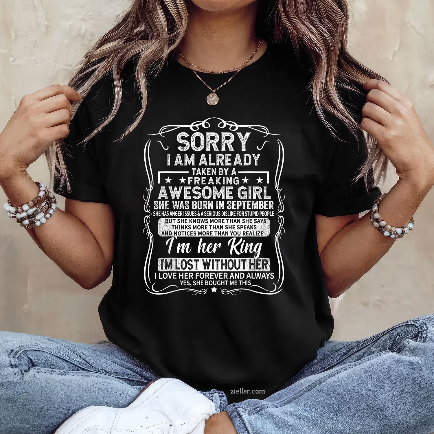 Taken by Awesome September Girl Tee and T-Shirt, Funny Birthday Shirt for Men Adults