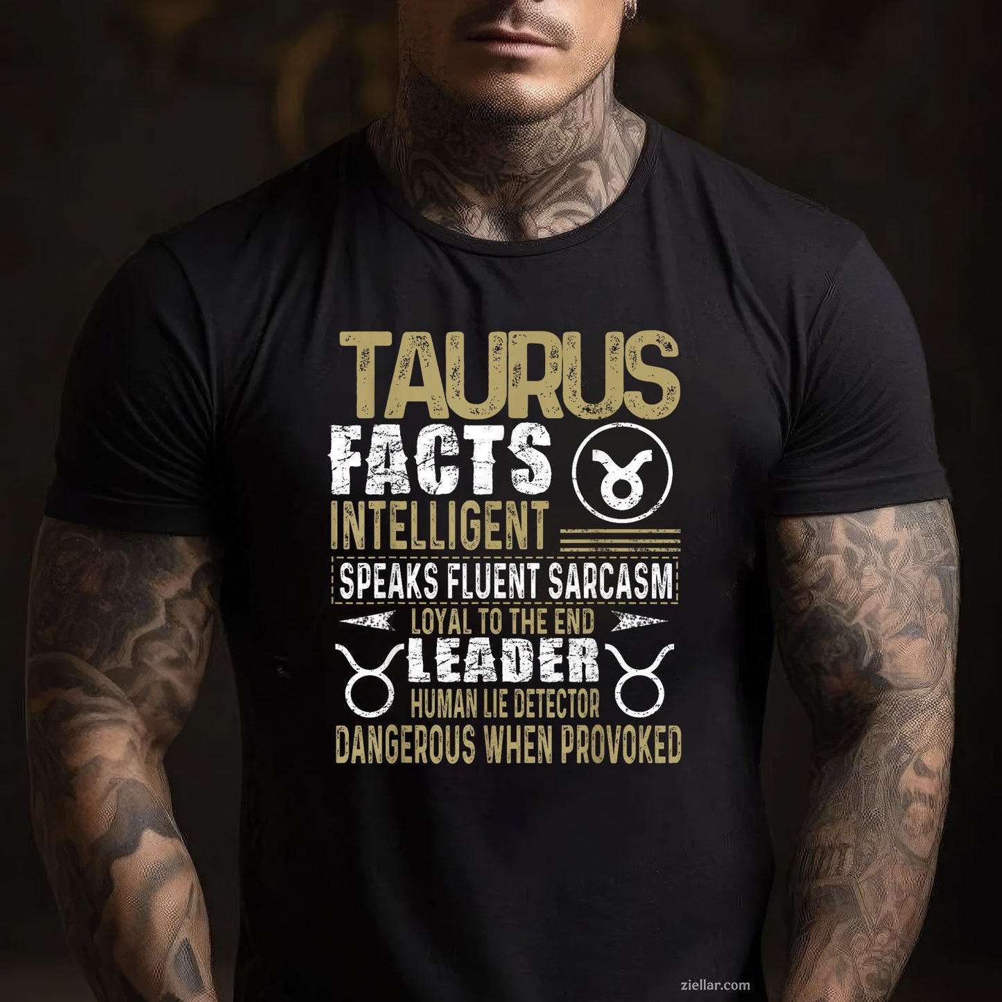 Taurus Zodiac Facts Tee and T-Shirt, April and May Birthday T-Shirt Gift for Adults