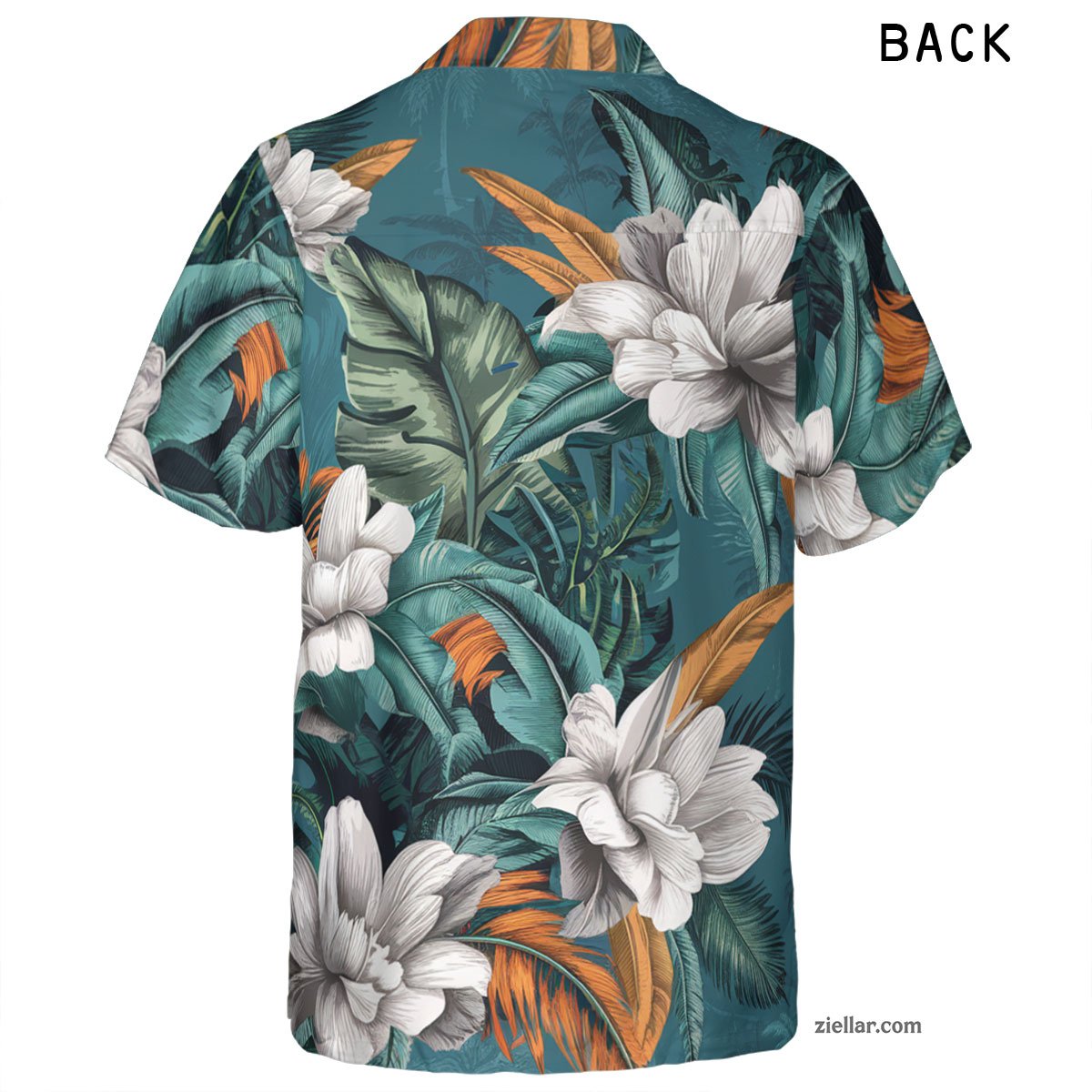 Teal Floral Print Hawaiian Shirt Tee, Aloha Summer Beach Party Gift