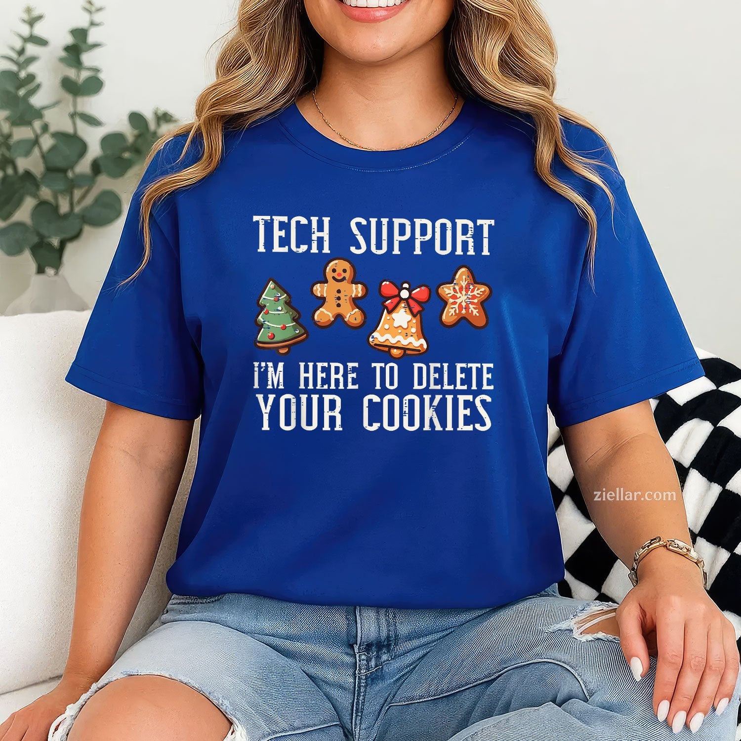 Tech Support Delete Cookies Tee and T-Shirt, Funny Christmas IT T-Shirt Gift for Men and Women Adults