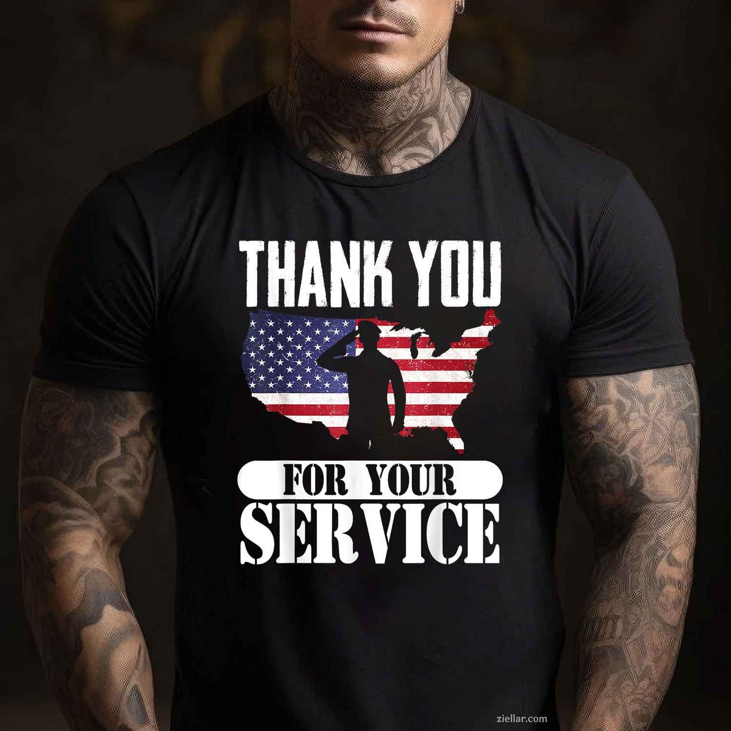 Thank You For Your Service Patriotic Veterans Day T-Shirt And Tee For Adults