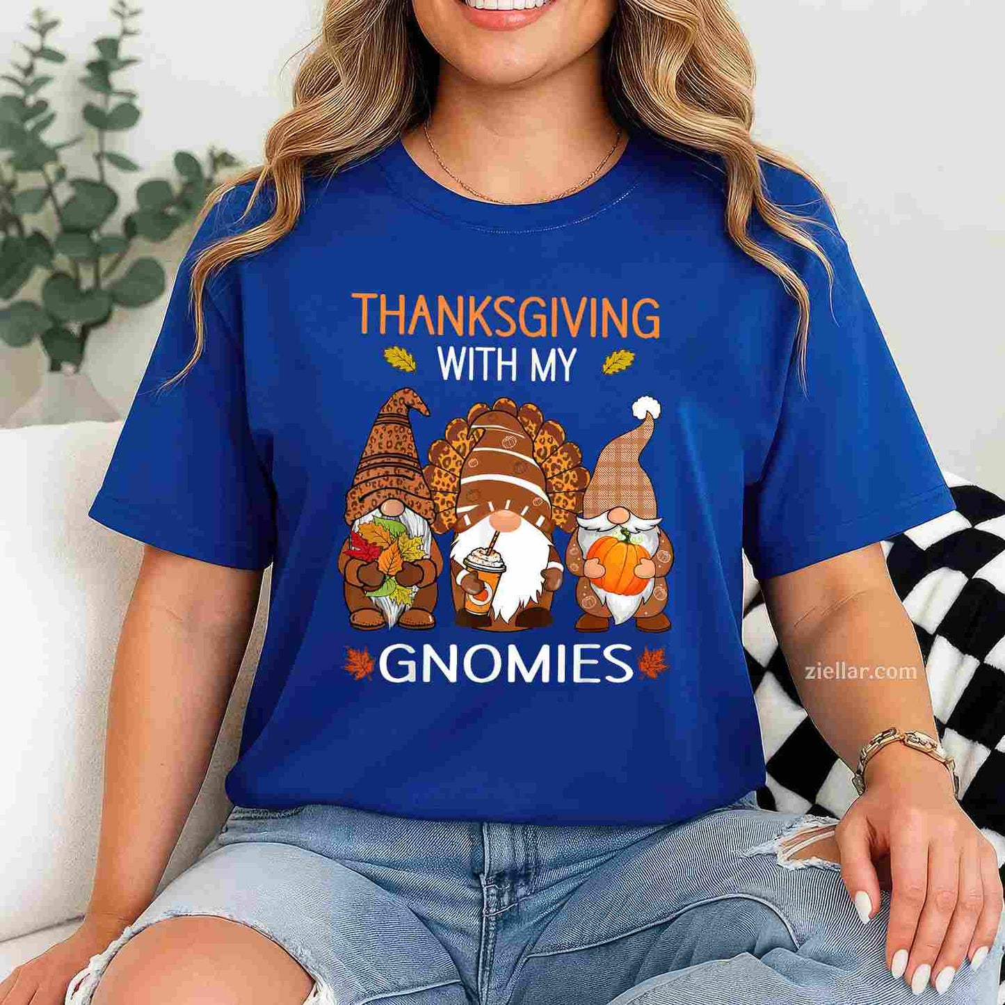 Thanksgiving Women Gnome Fall Leopard Turkey Men Girls Premium T-Shirt And Tee