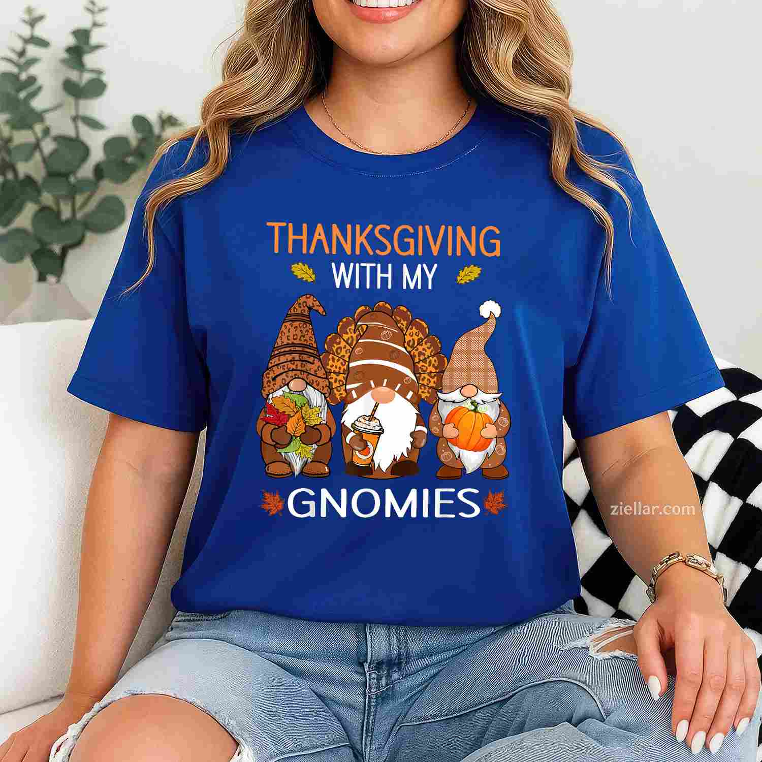 Thanksgiving Women Gnome Fall Leopard Turkey Men Girls Premium T-Shirt And Tee