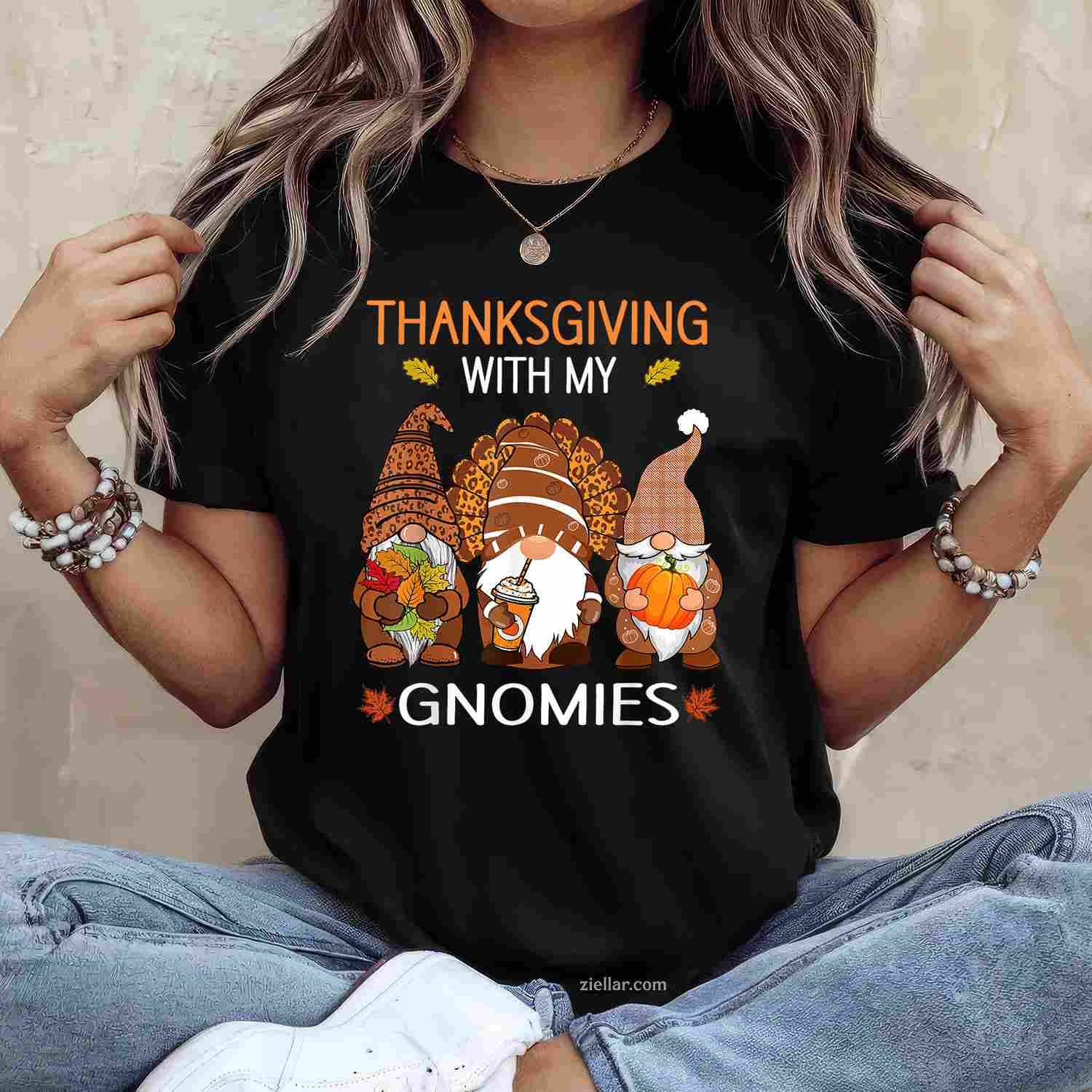 Thanksgiving Women Gnome Fall Leopard Turkey Men Girls Premium T-Shirt And Tee