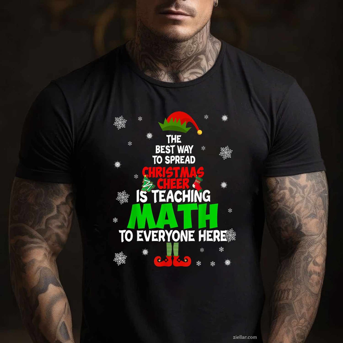 The Best Way To Spread Christmas Cheer Is Teaching Math T-Shirt, A Funny Math Teacher Christmas Cheer Tee