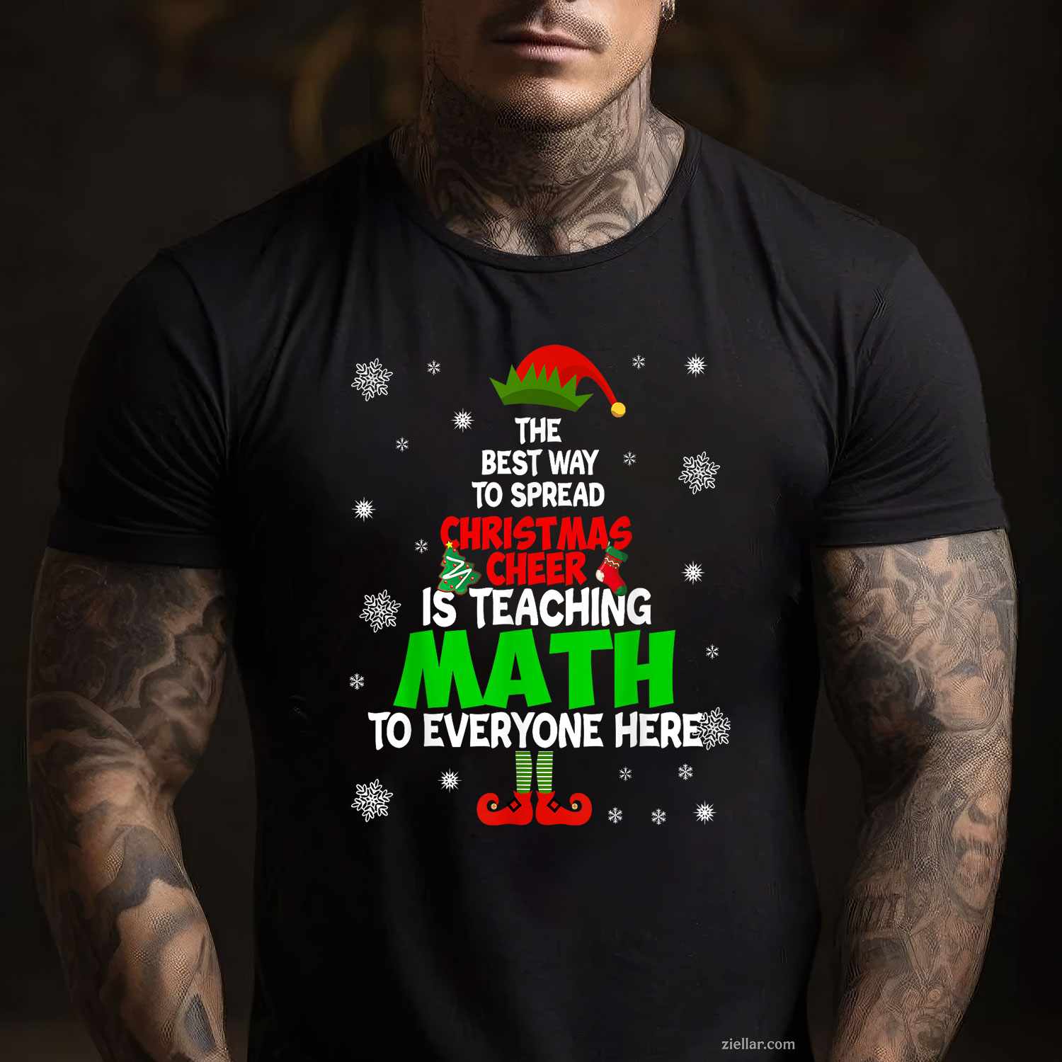 The Best Way To Spread Christmas Cheer Is Teaching Math T-Shirt, A Funny Math Teacher Christmas Cheer Tee
