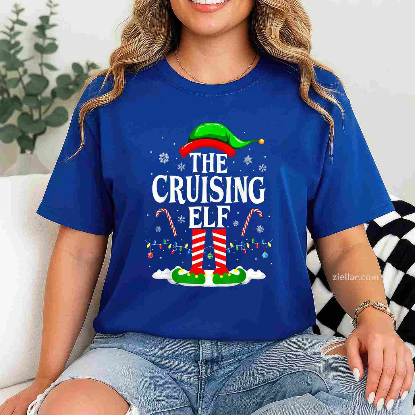 The Cruising Elf Xmas Funny Matching Family Cruise Christmas T-Shirt, A The Cruising Elf Family Christmas Tee
