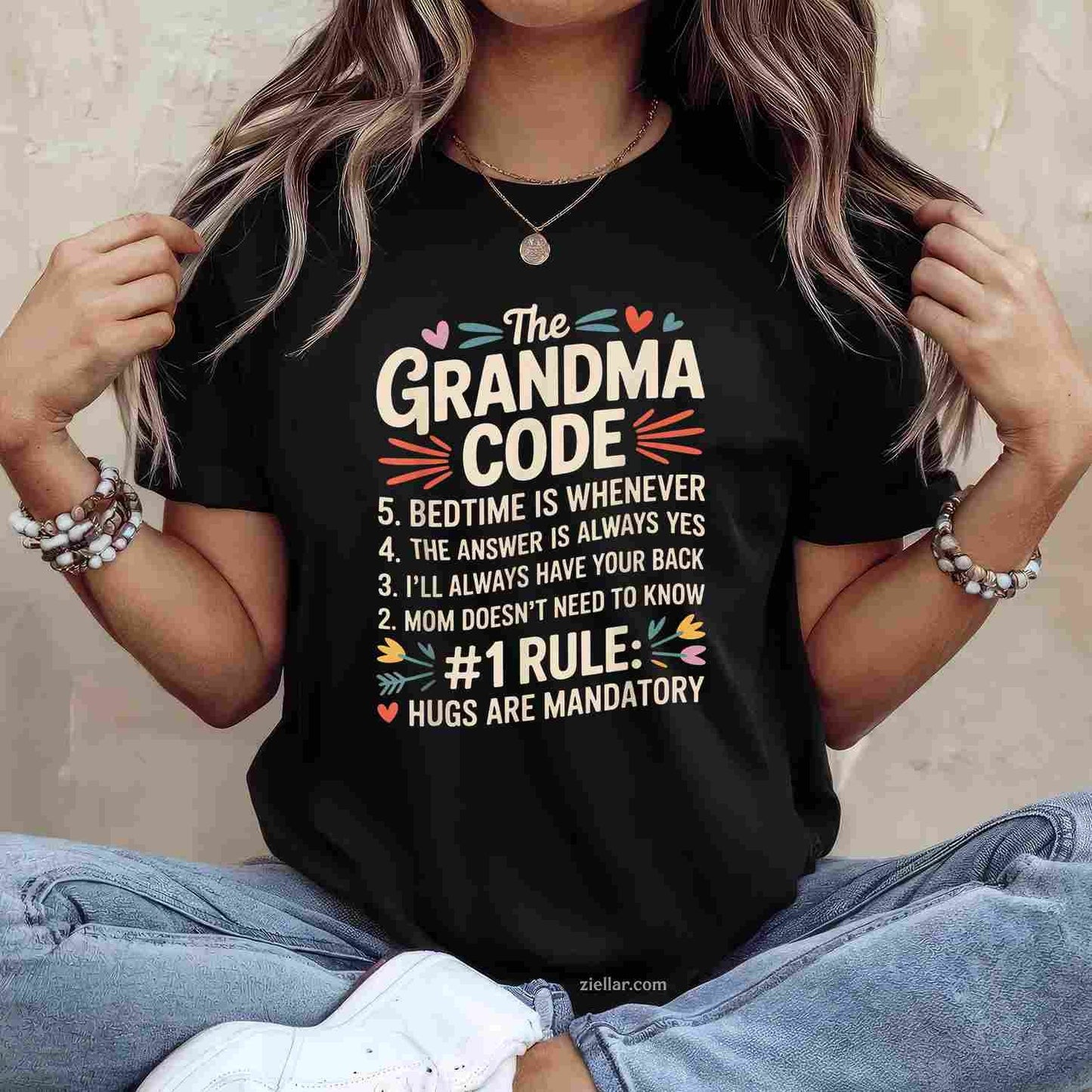 The Grandma Code Funny Mother’s Day Design for Grandparents T-Shirt Tee for Men Women Adults Unisex