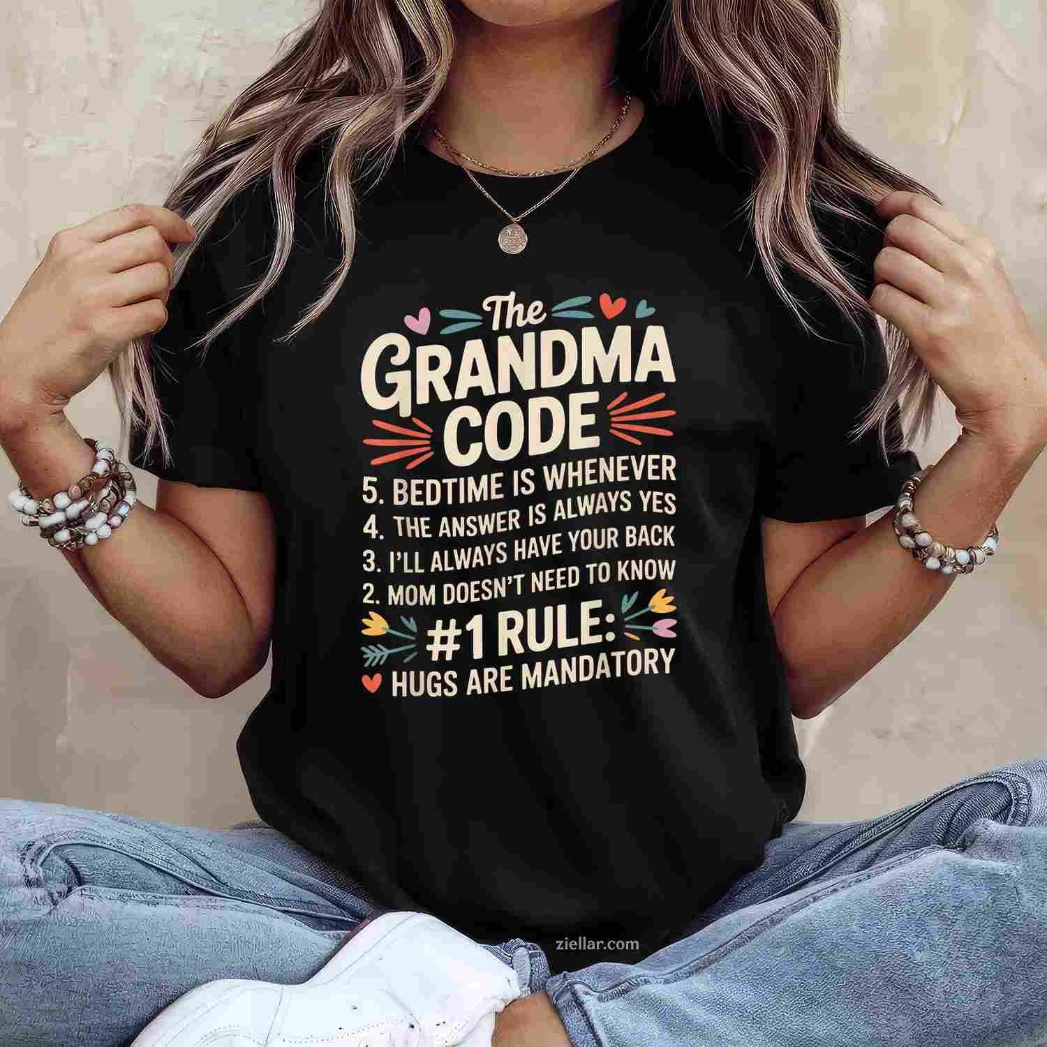 The Grandma Code Funny Mother’s Day Design for Grandparents T-Shirt Tee for Men Women Adults Unisex