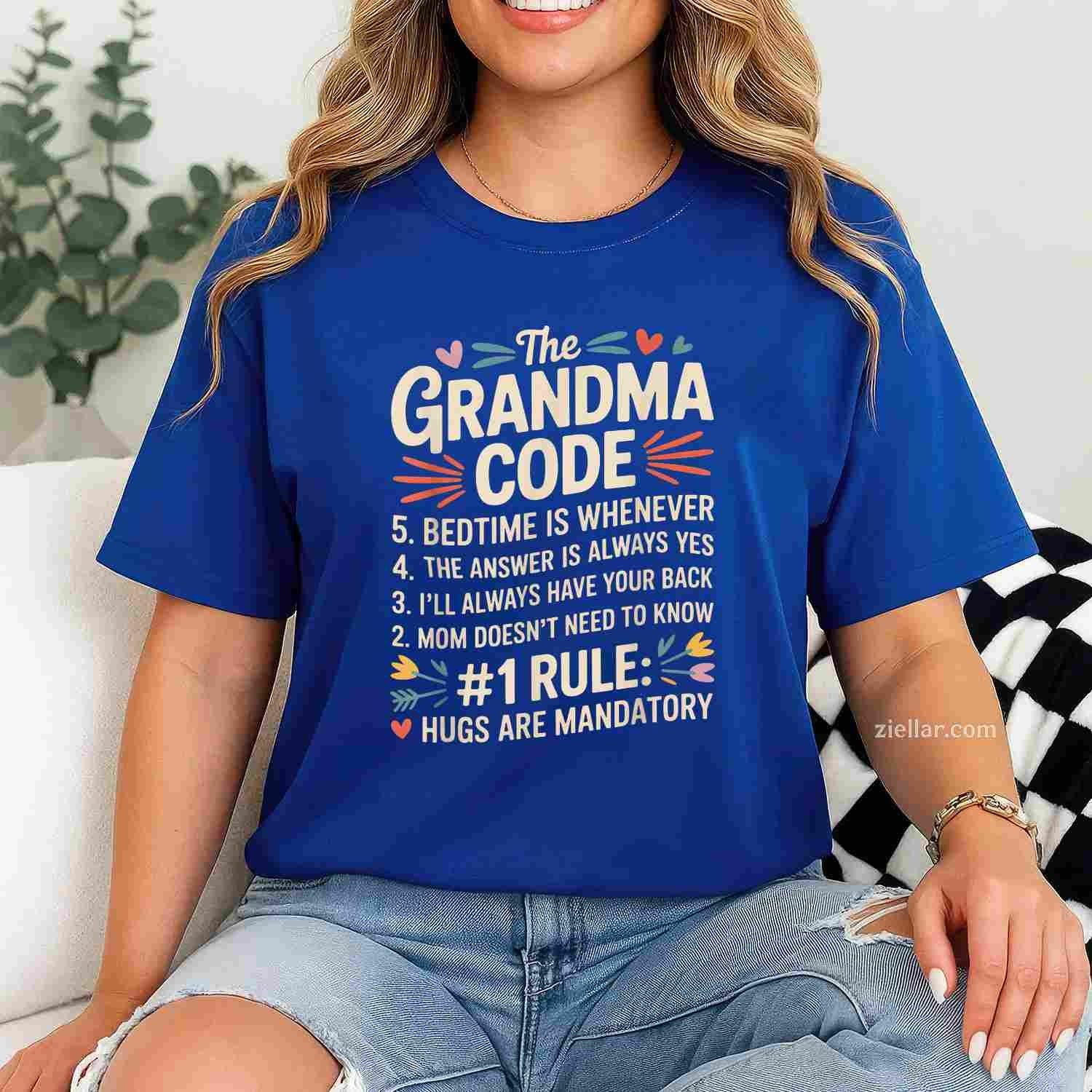 The Grandma Code Funny Mother’s Day Design for Grandparents T-Shirt Tee for Men Women Adults Unisex