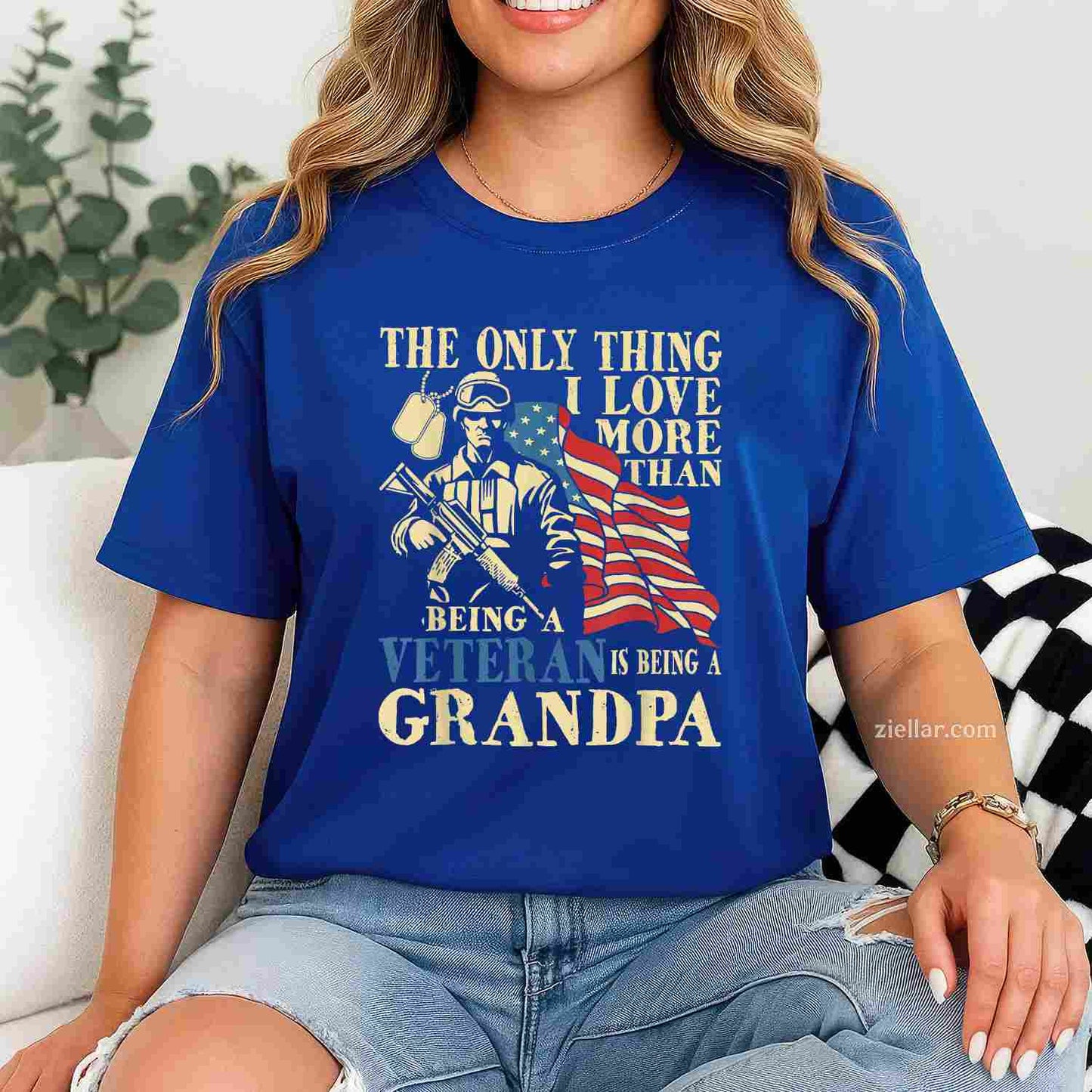 The Only Thing I Love More Than Being A Veteran Is A Grandpa T-Shirt And Tee For Men
