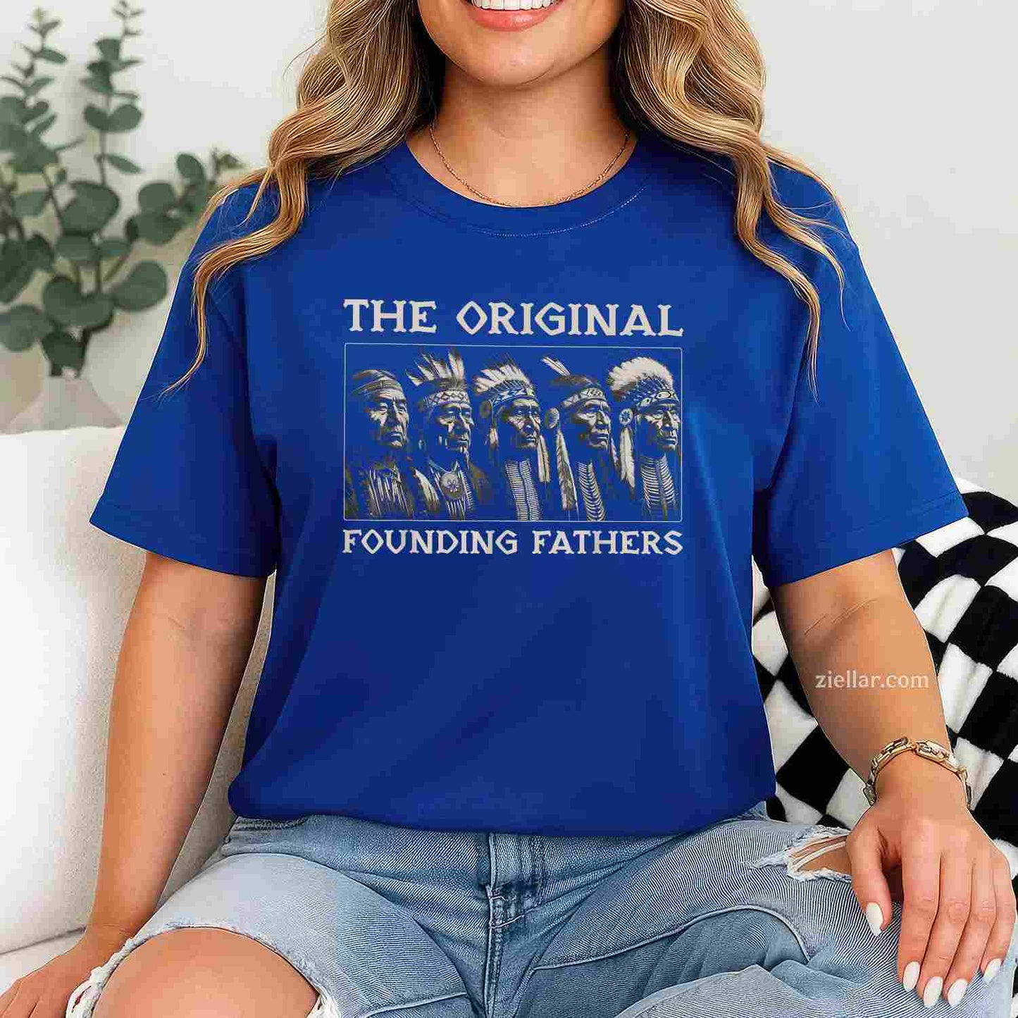The Original Founding Fathers, A Vintage Native American Indian T-Shirt And Tee For Adults