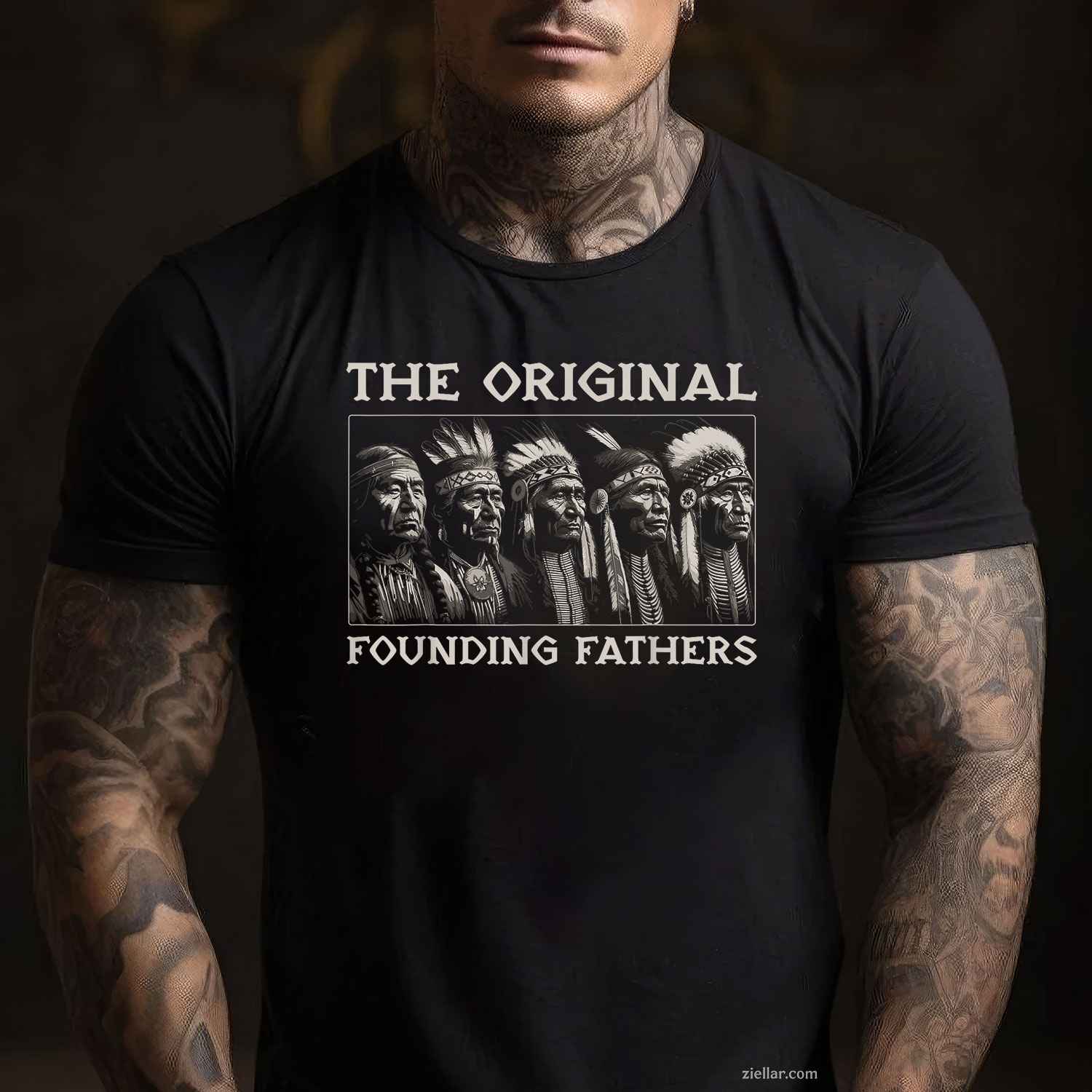 The Original Founding Fathers, A Vintage Native American Indian T-Shirt And Tee For Adults