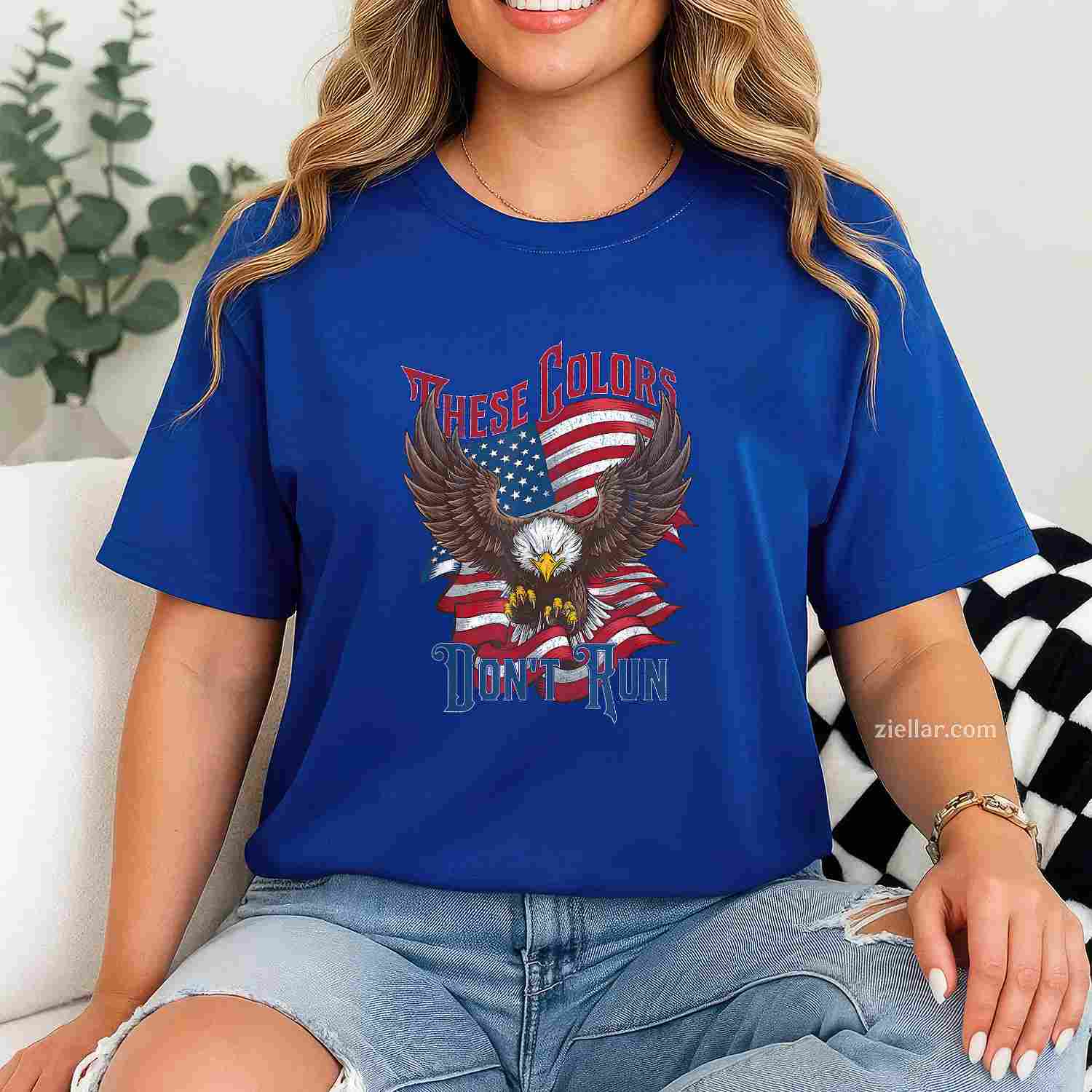 These Colors Don’T Run, Bald Eagle Usa Flag Patriotic Flag T-Shirt And Tee For Adults