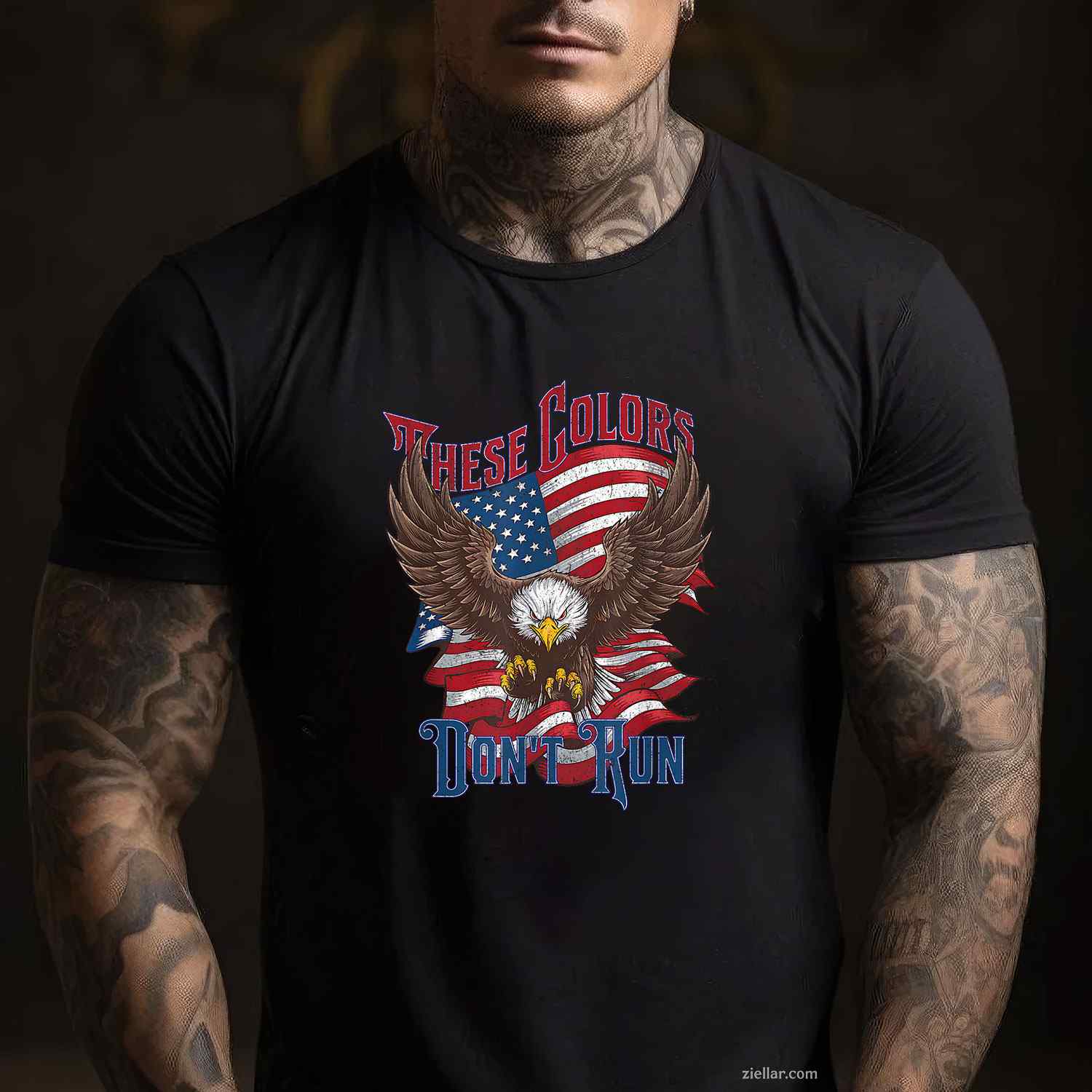 These Colors Don’T Run, Bald Eagle Usa Flag Patriotic Flag T-Shirt And Tee For Adults