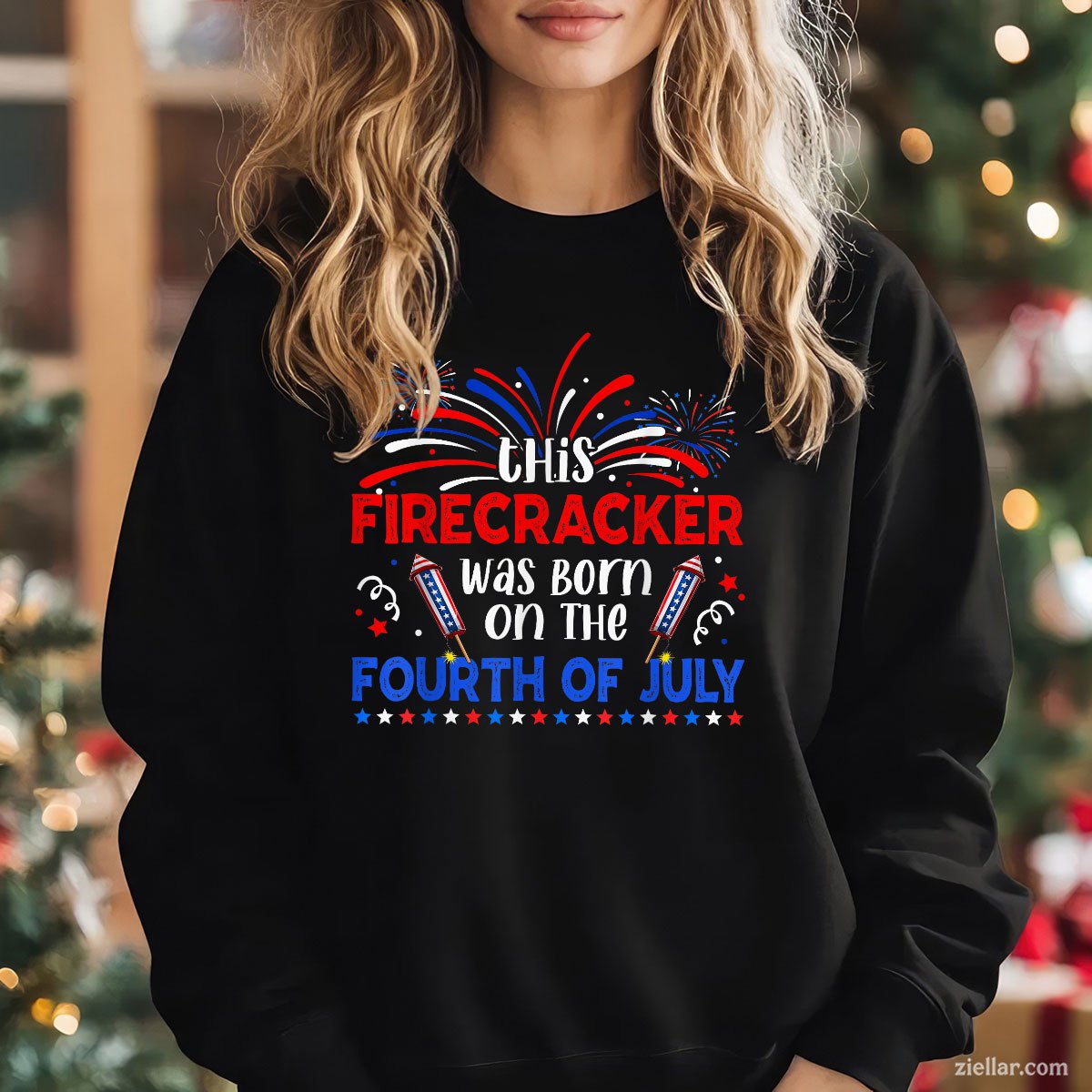 This Firecracker Was Born On The 4th Of July Firework B-day Sweatshirt