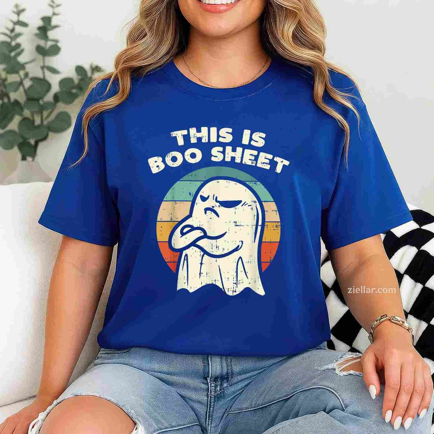 This Is Boo Sheet Ghost Retro Halloween Costume Men Women Tee, Halloween T-Shirt for Men Women Adults Unisex, Classic Fit Unisex Design, Everyday Wear Essential