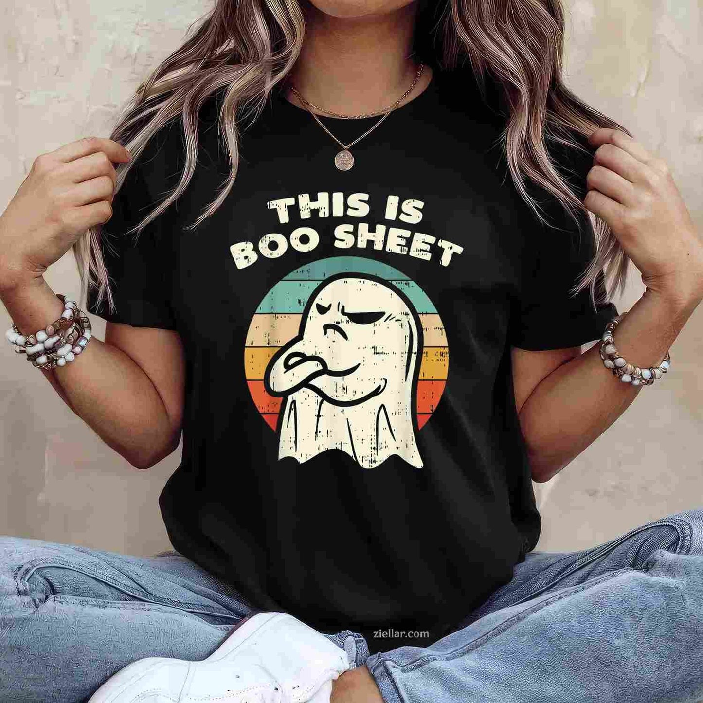 This Is Boo Sheet Ghost Retro Halloween Costume Men Women Tee, Halloween T-Shirt for Men Women Adults Unisex, Classic Fit Unisex Design, Everyday Wear Essential