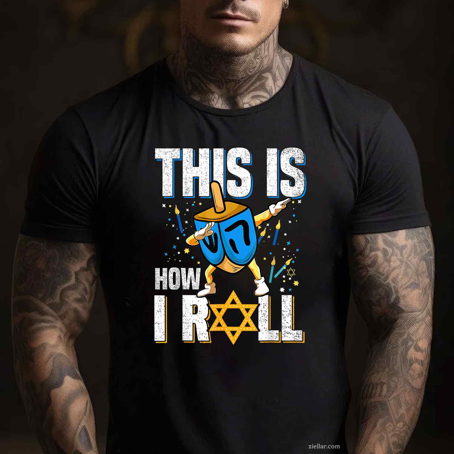 This Is How I Roll Shirt Hanukkah Dreidel Chanukah Jew Gift T-Shirt_ Funny Jewish Holiday Tee For All