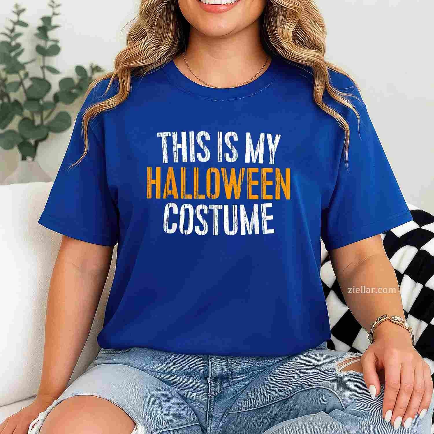 This Is My Halloween Costume Tee, Halloween T-Shirt for Men Women Adults Unisex, Vintage Retro Graphic, Funny Novelty Gift