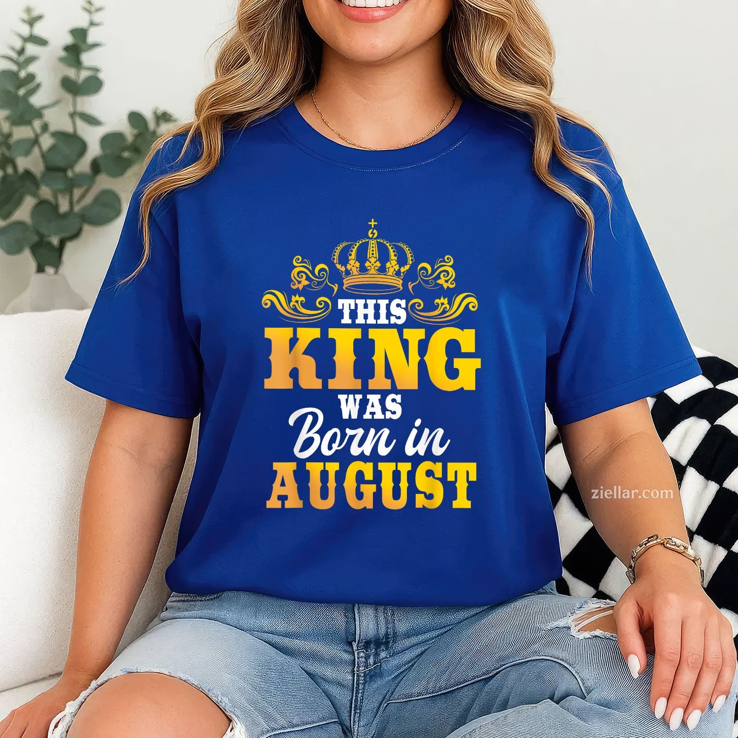 This King Was Born in August Tee and T-Shirt, Birthday Celebration T-Shirt Gift for Men Adults