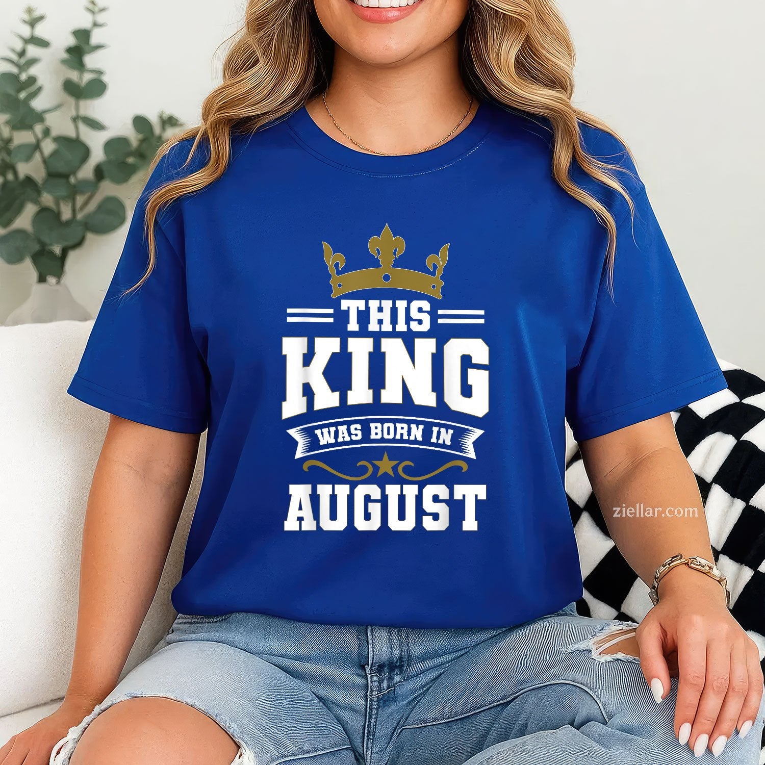 This King Was Born in August Tee and T-Shirt, Birthday Celebration T-Shirt Gift for Men Adults Tee Gift