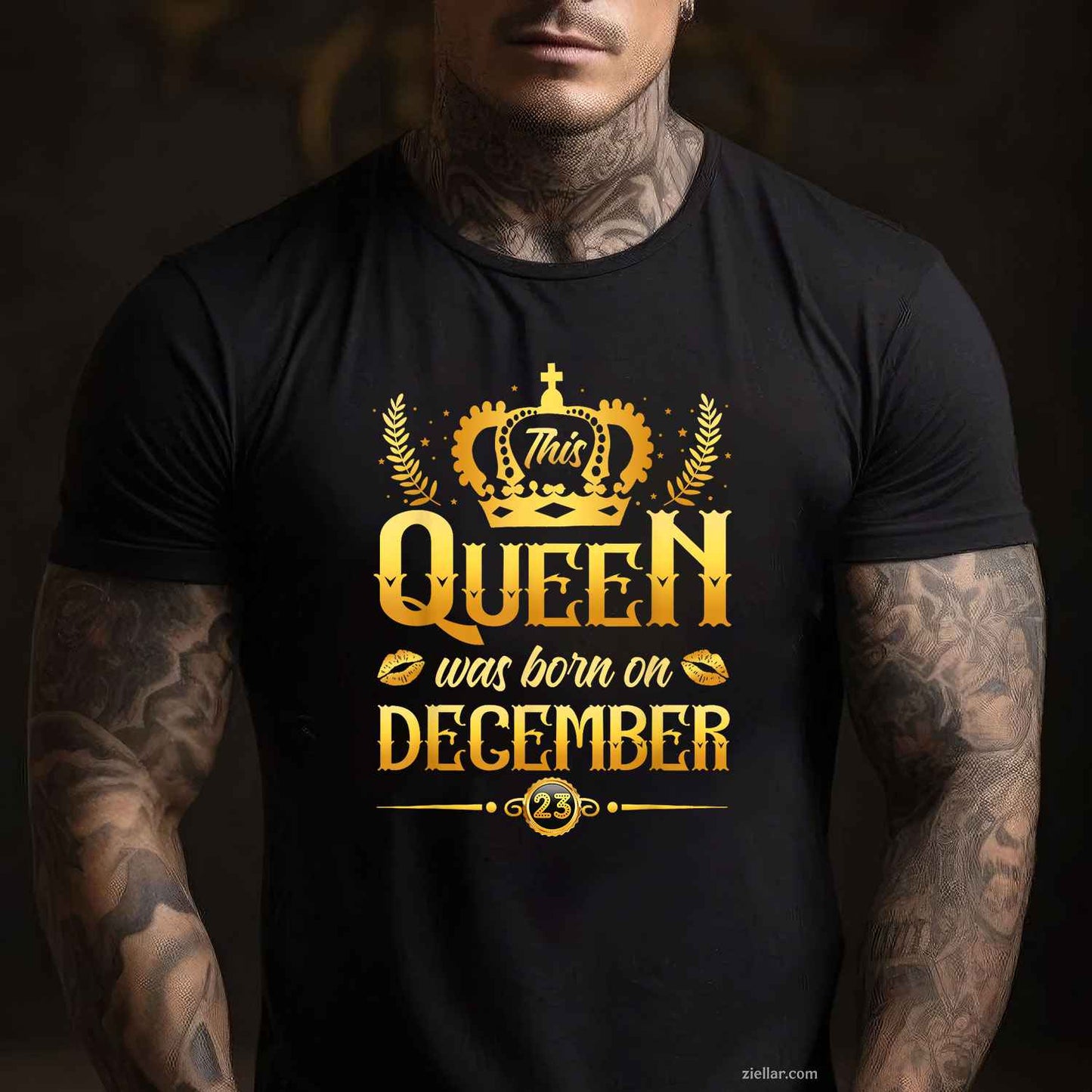This Queen Was Born On December 23Rd Birthday Gift For Her T-Shirt_ Personalized Birthday Tee For Women