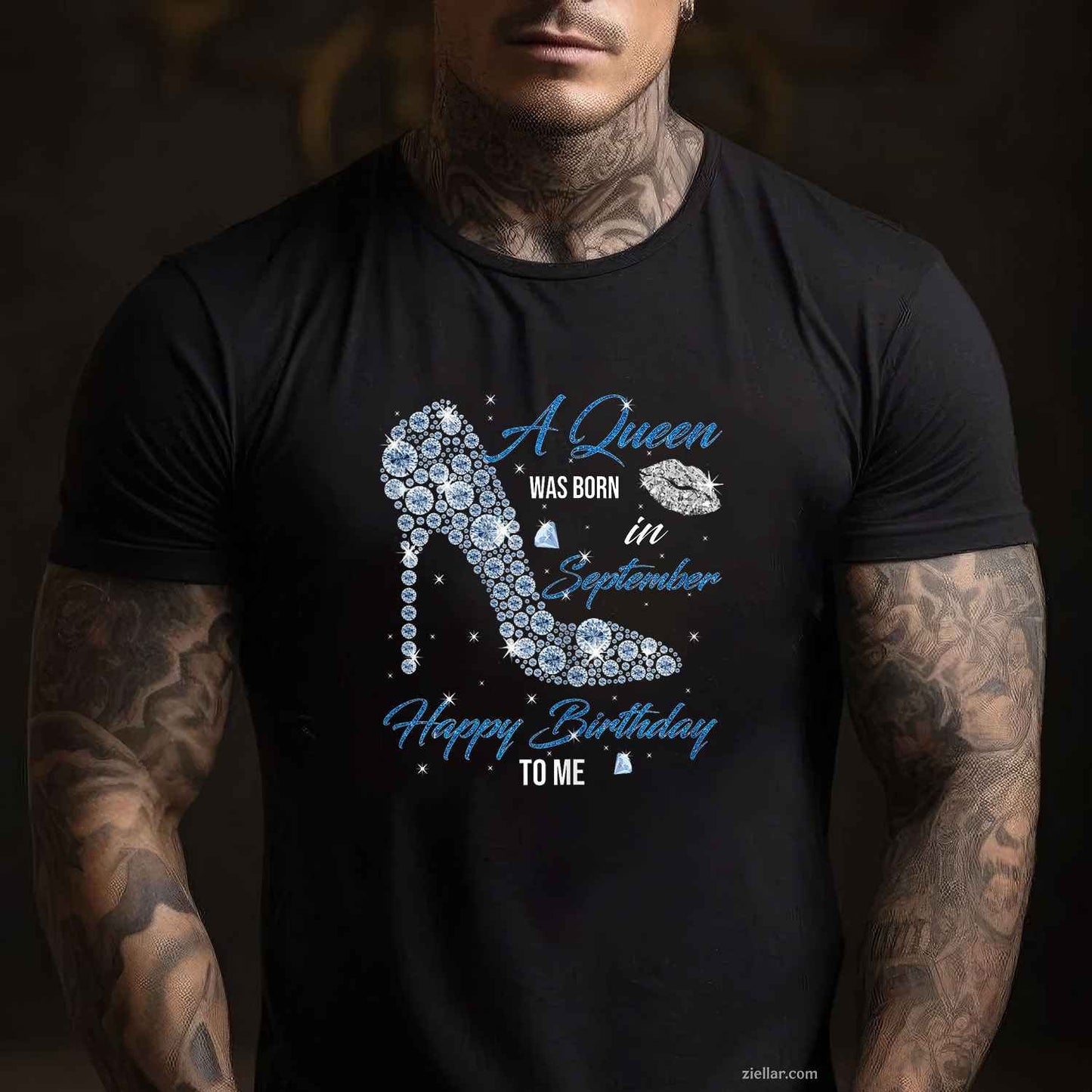 This Queen Was Born In September Happy Birthday To Me T-Shirt Tee for Men Women Adults Unisex