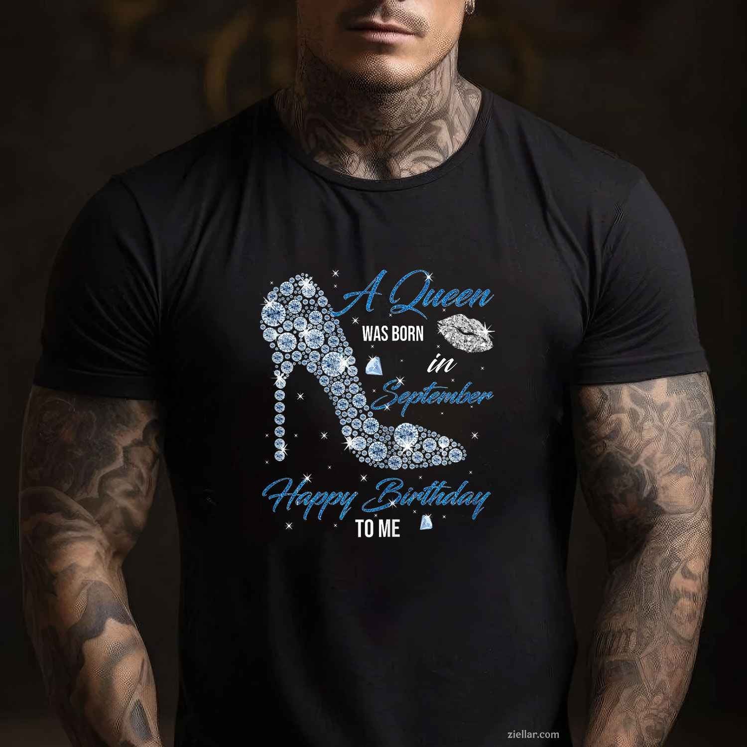 This Queen Was Born In September Happy Birthday To Me T-Shirt Tee for Men Women Adults Unisex