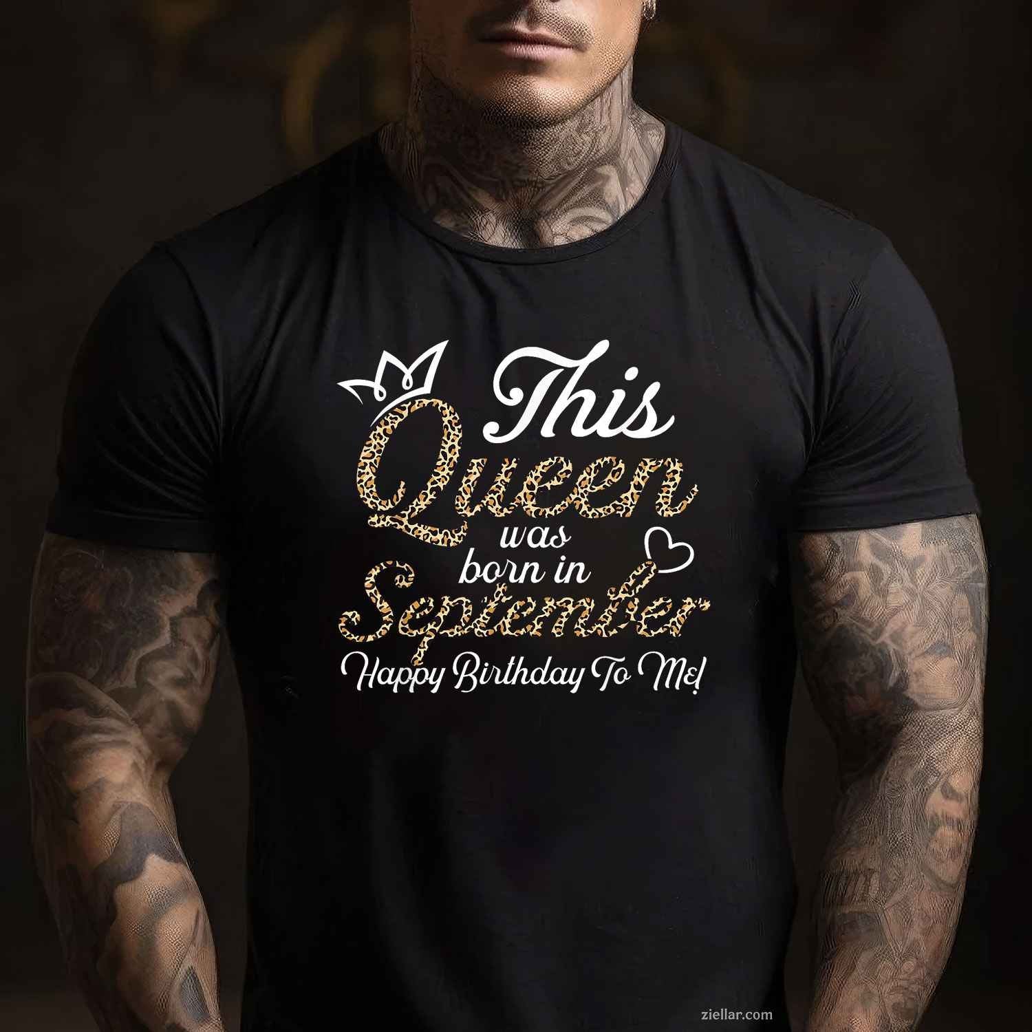This Queens Was Born In September Cute Birthday Women T-Shirt Tee