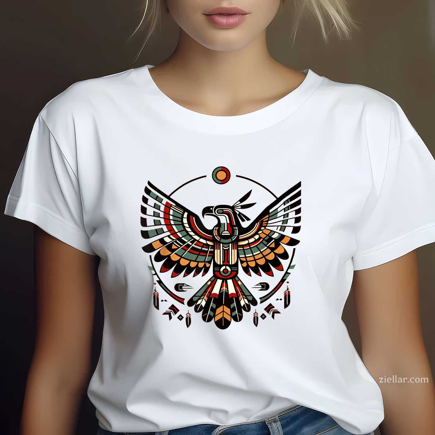 Thunderbird Native American Tribal Art, A Premium T-Shirt And Tee For Adults