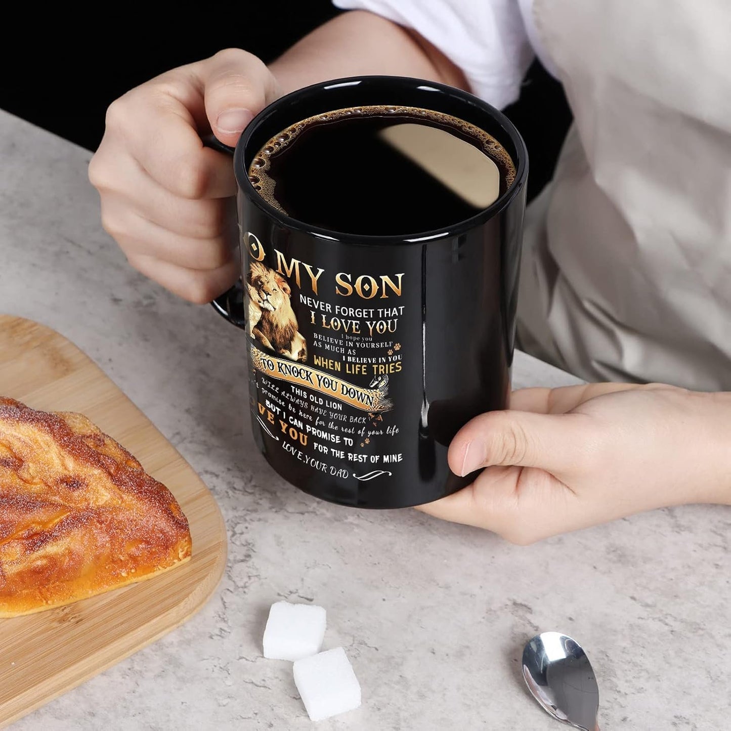 To My Son Mug from Dad, Inspirational Birthday, Graduation, Bonus Son Coffee Gift 11 Oz