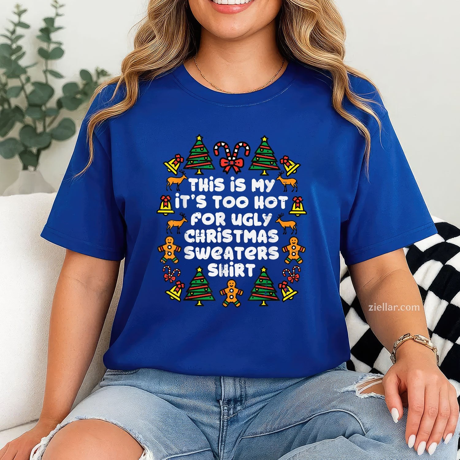 Too Hot for Sweaters Tee and T-Shirt, Funny Ugly Christmas T-Shirt for Men and Women Adults