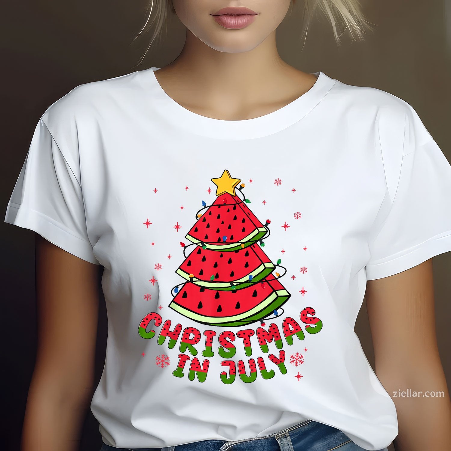 Tree July Beach In Watermelon Christmas