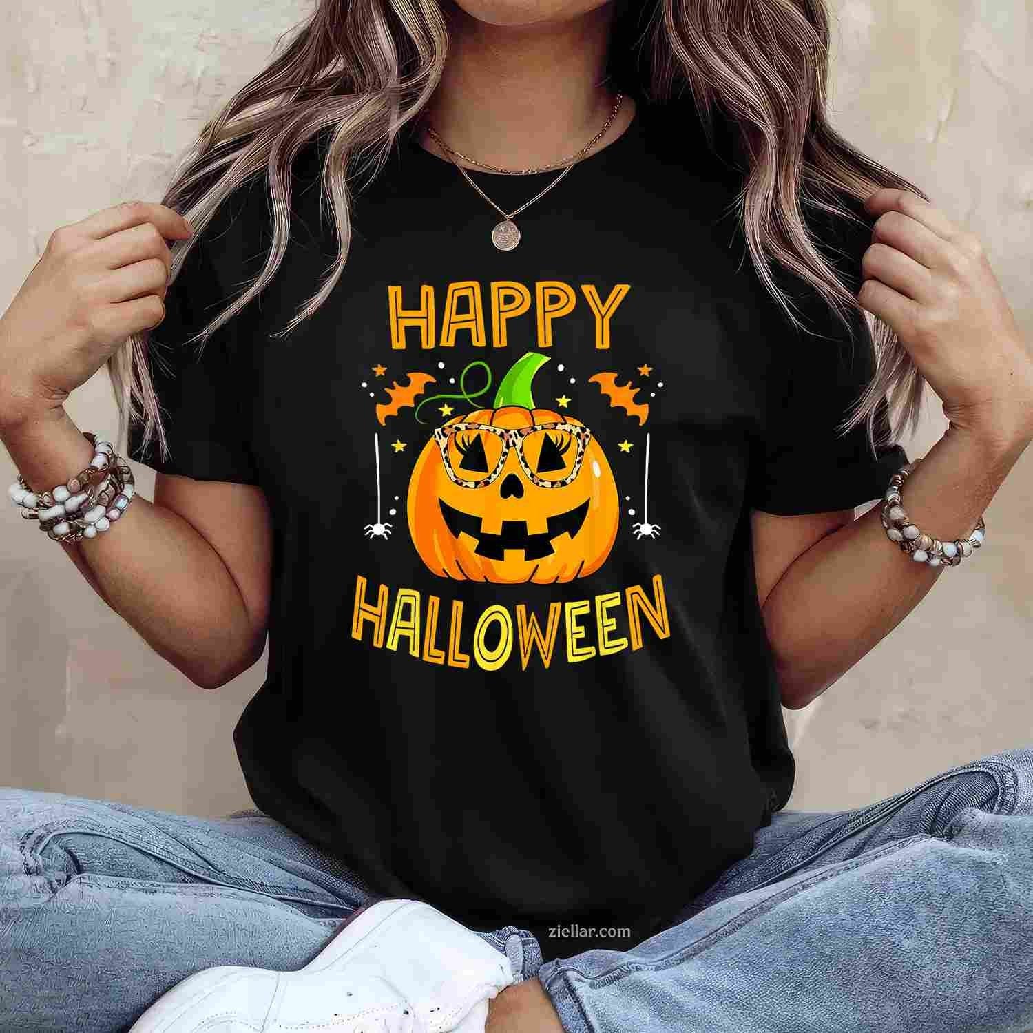 Trick Or Treat Halloween Funny Pumpkin Happy Halloween 2025 Tee, Halloween T-Shirt for Men Women Adults Unisex, Cool Casual Street Style, Premium Quality