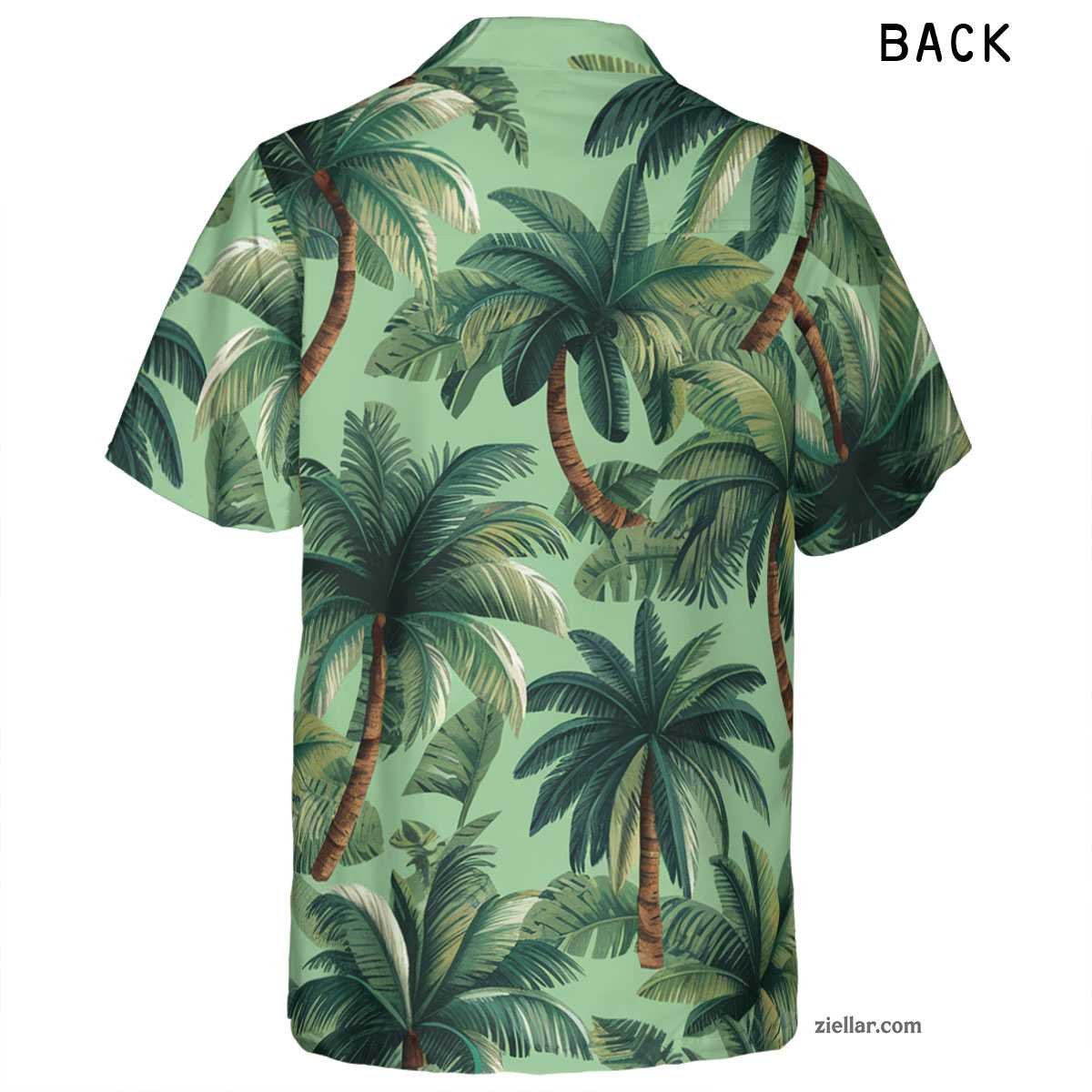 Tropical Palm Leaf Hawaiian Shirt and Tee, Black Blue Summer Beachwear