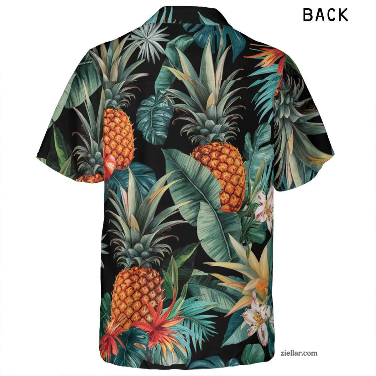 Tropical Pineapple Leaves Hawaiian Shirt Tee, Blue Aloha Vacation Shirt