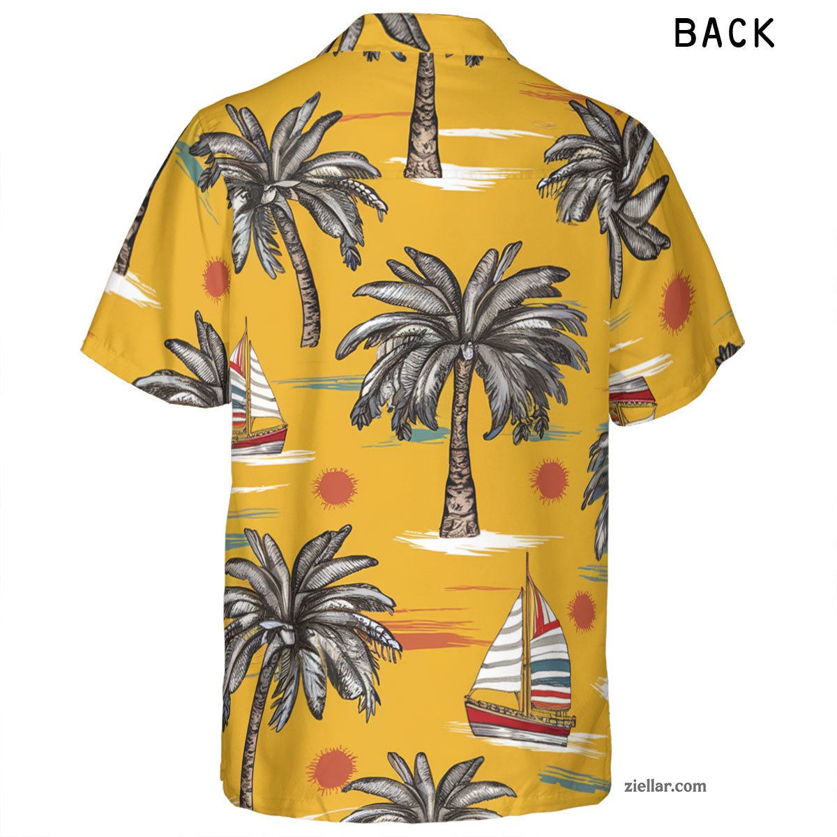 Tropical Sailboat Hawaiian Shirt Tee, Summer Vacation Gift for Men Women